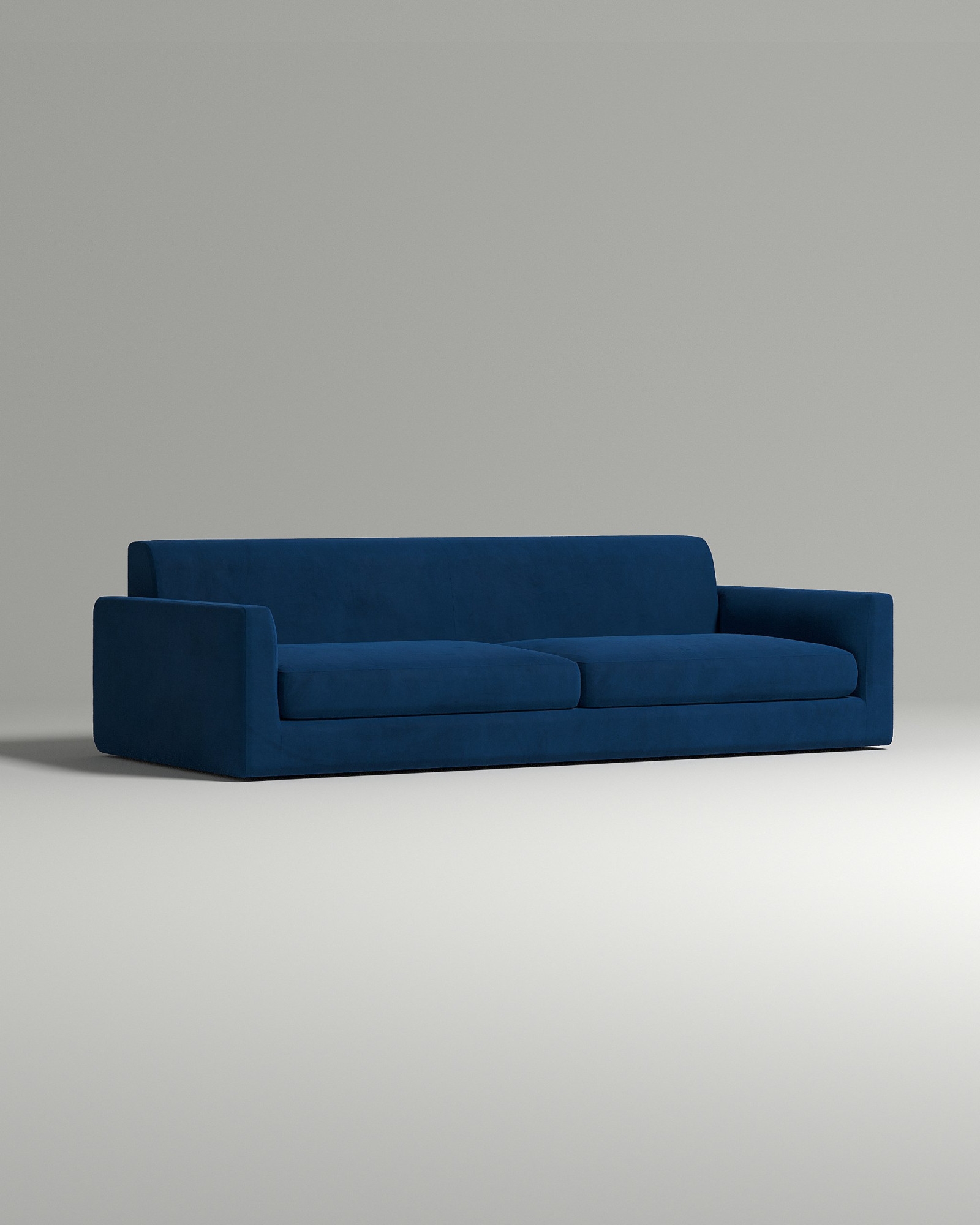 Стильный прямой диван Smooth. Материал: Велюр. Цвет: Синий