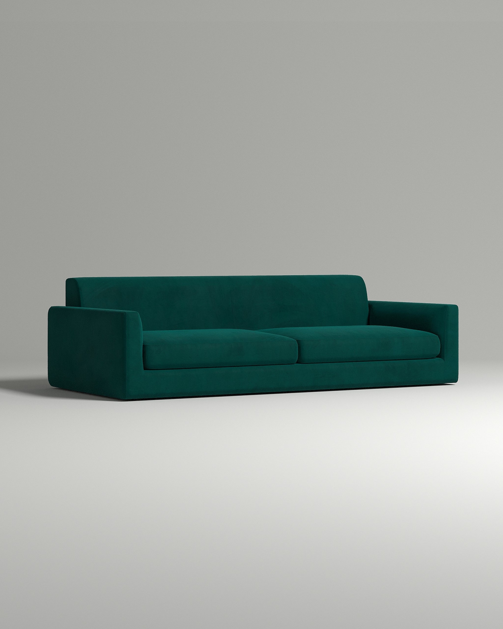 Стильный прямой диван Smooth. Материал: Велюр. Цвет: Изумрудный