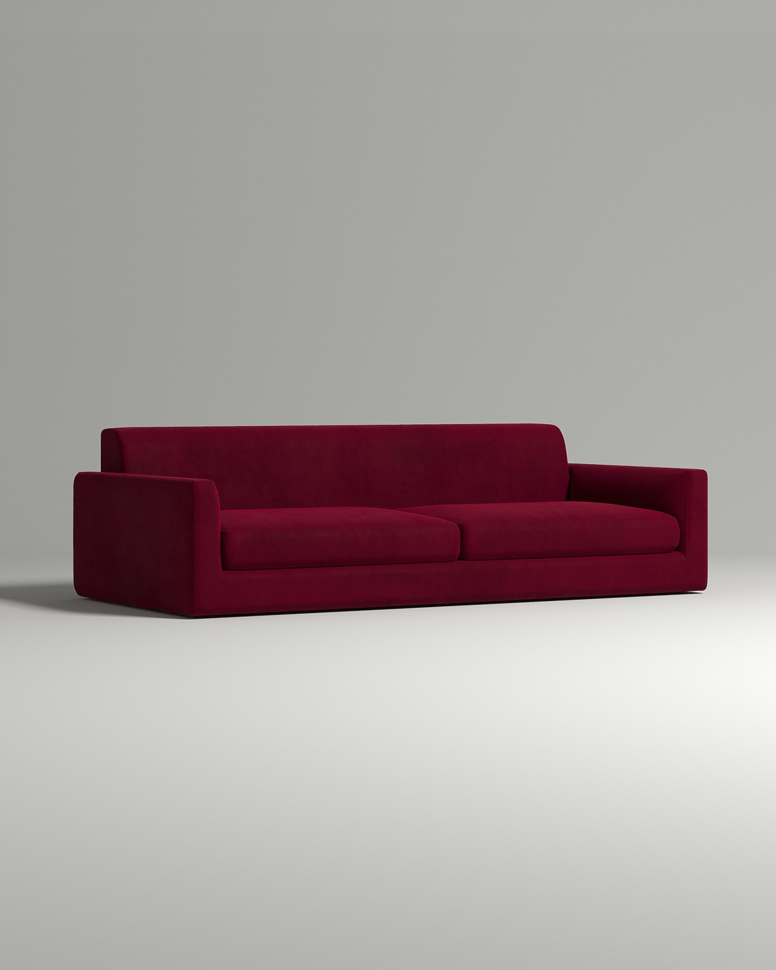 Стильный прямой диван Smooth. Материал: Велюр. Цвет: Красный