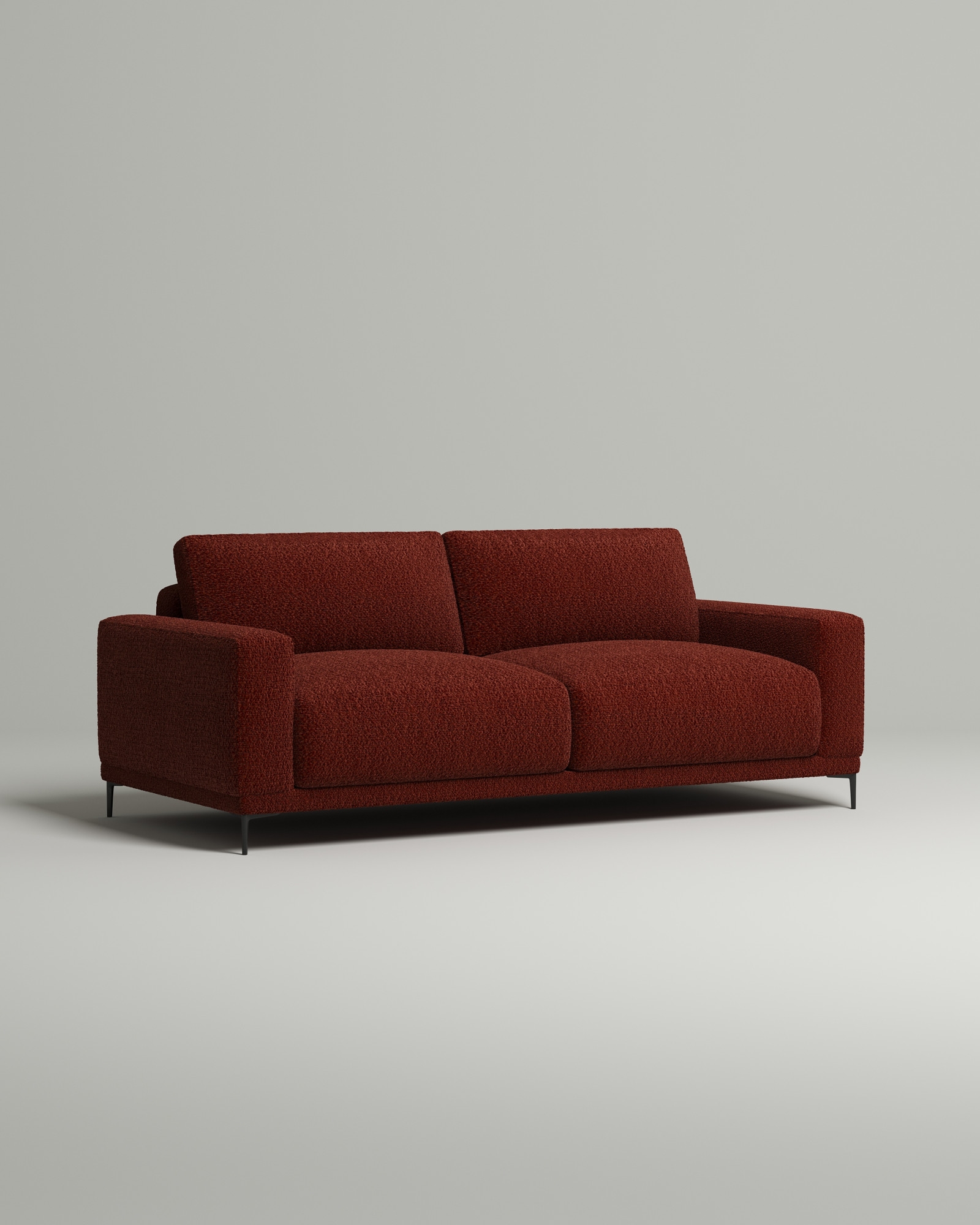 Стильный прямой диван Osnen. Материал: Букле. Цвет: Терракотовый