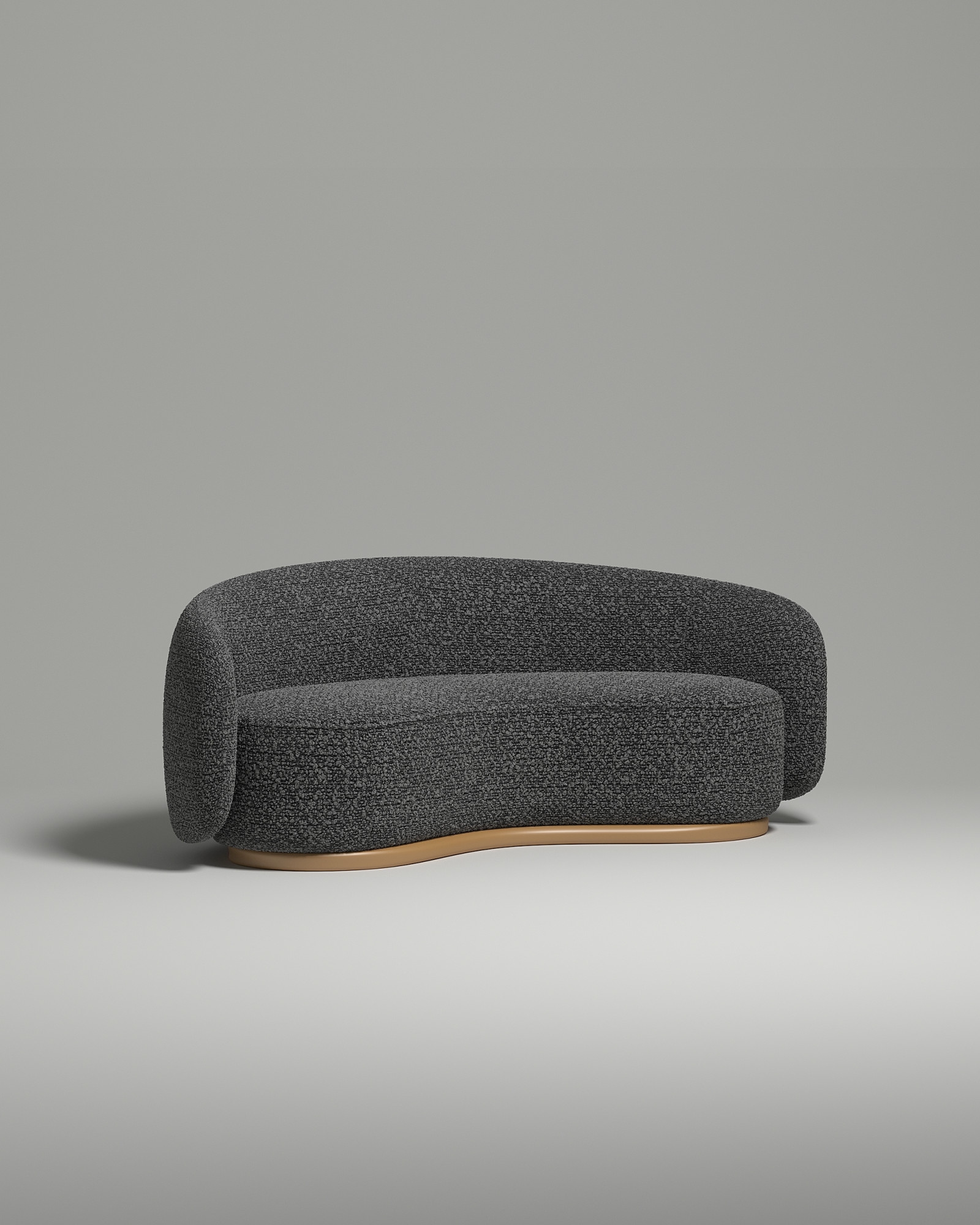 Стильный прямой диван Mellow. Материал: Букле. Цвет: Серый