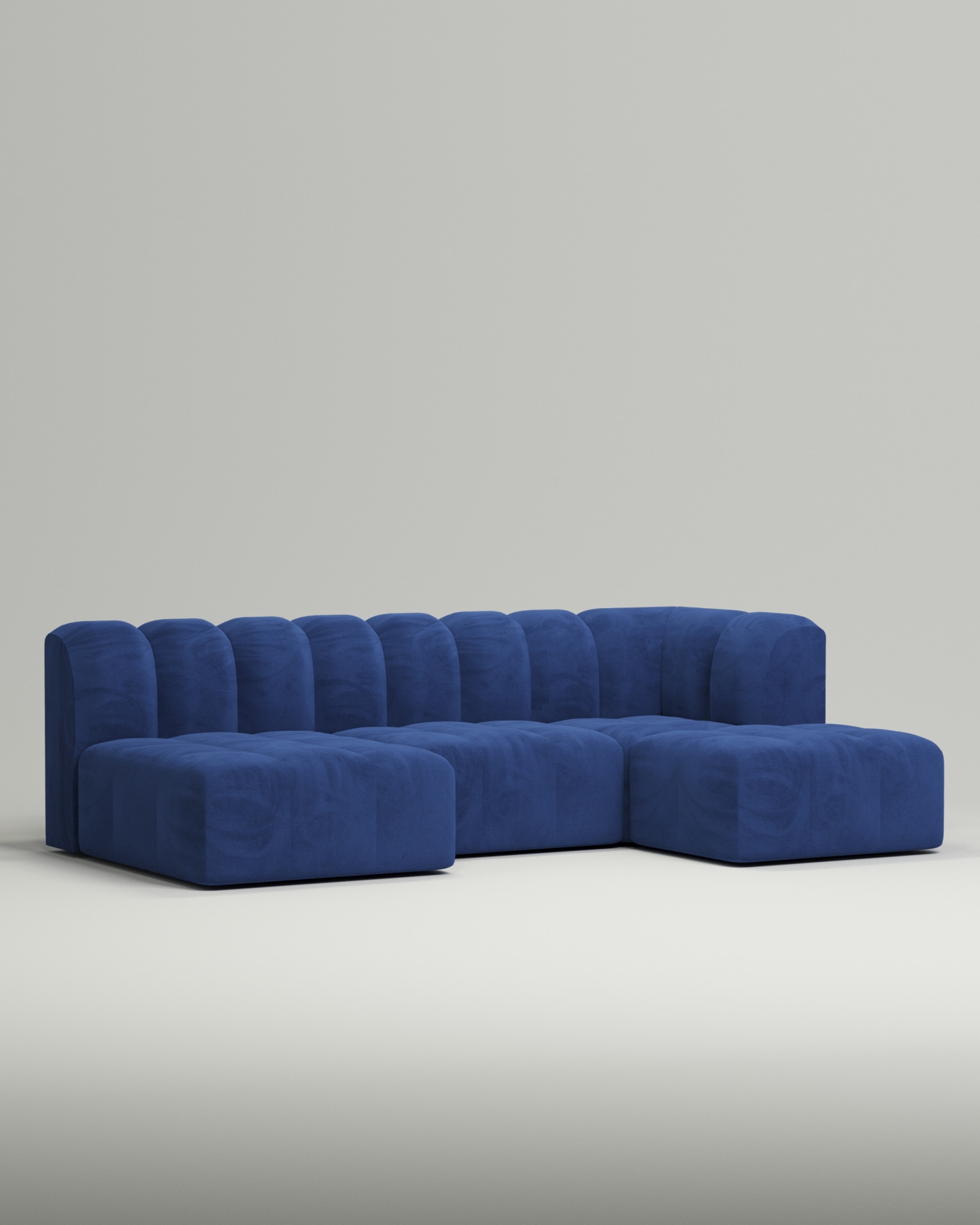 Стильный модульный диван Mortimer. Материал: Велюр. Цвет: Синий