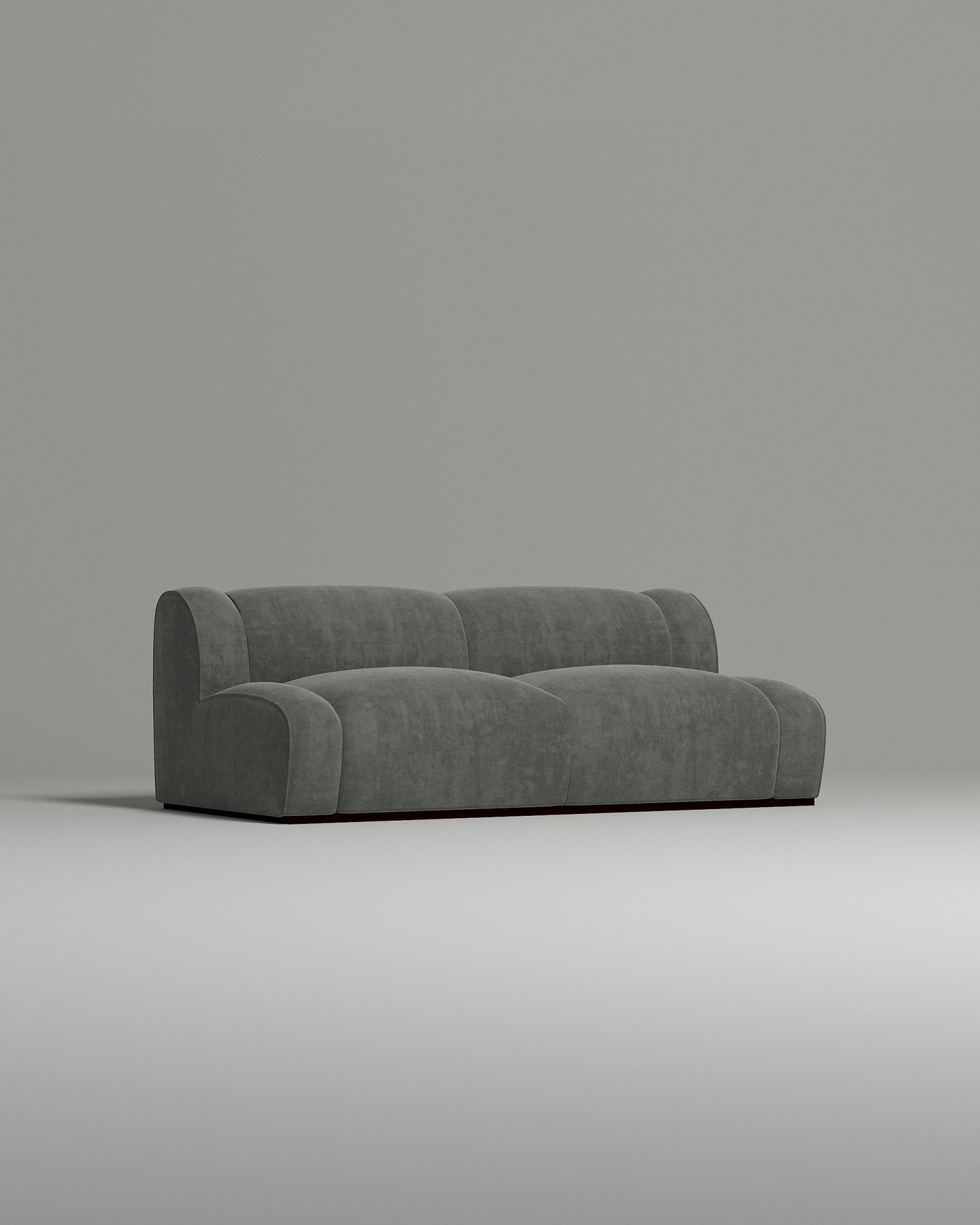 Стильный прямой диван Makon. Материал: Флок. Цвет: Серый