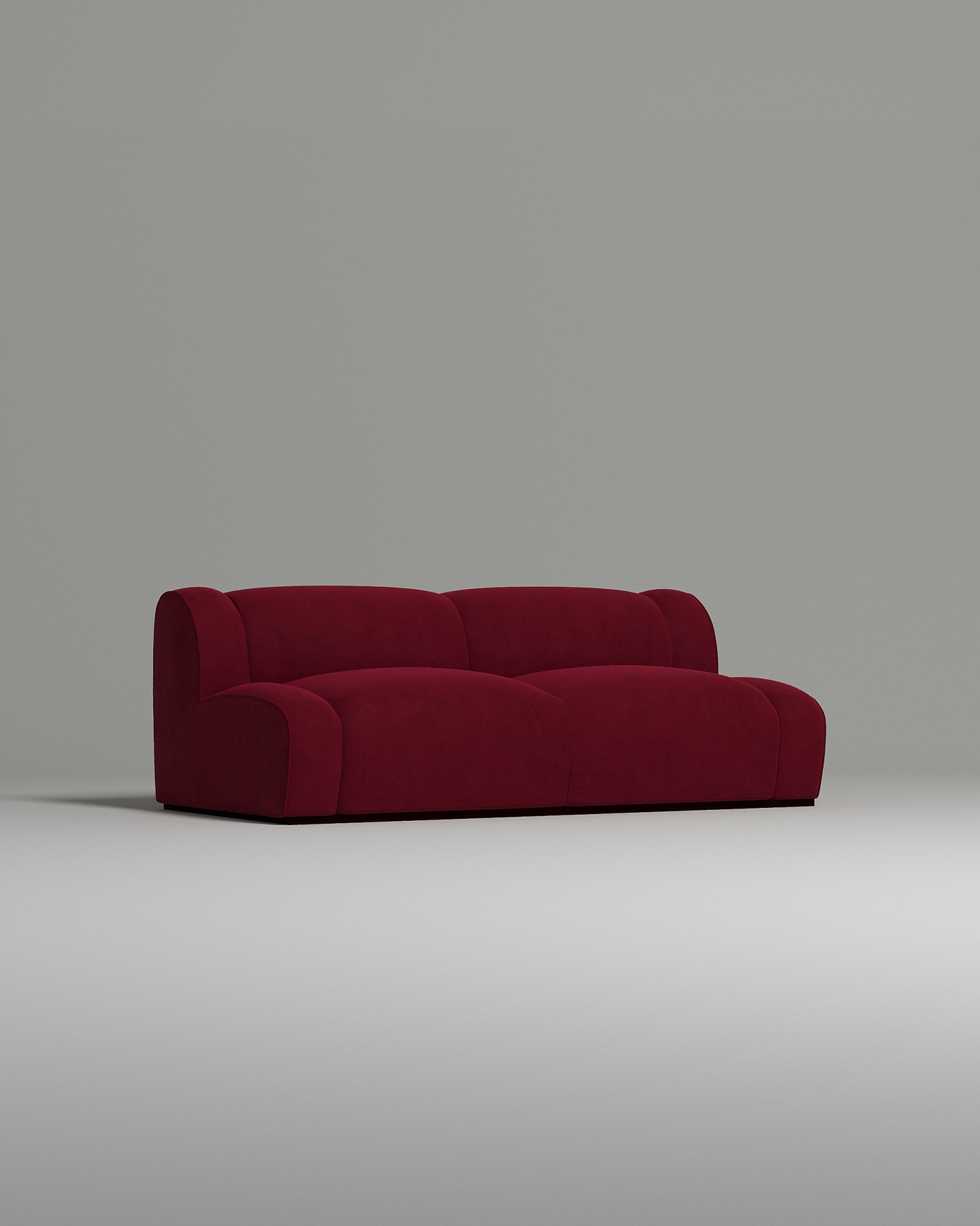 Стильный прямой диван Makon. Материал: Велюр. Цвет: Красный
