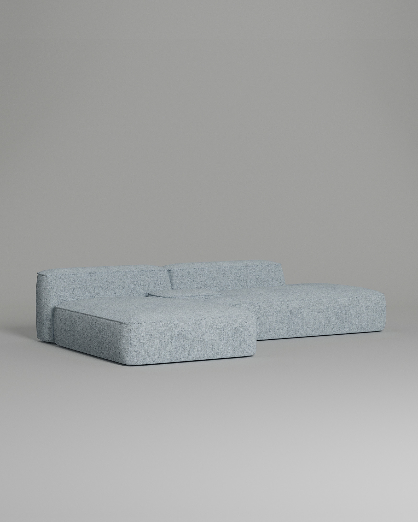 Стильный модульный диван Kapri. Материал: рогожка. Цвет: Голубой