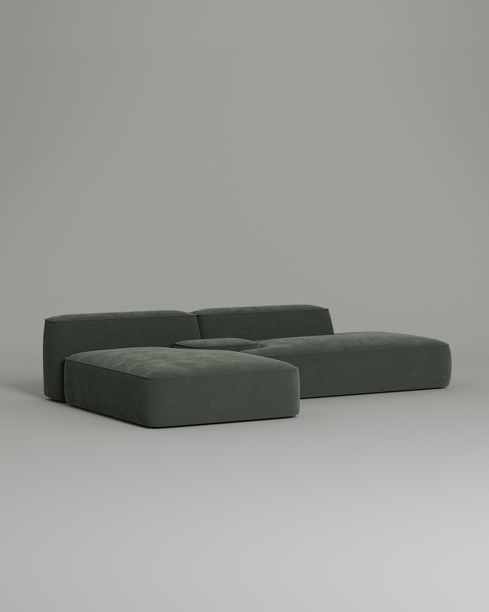 Стильный модульный диван Kapri. Материал: Велюр. Цвет: Зеленый