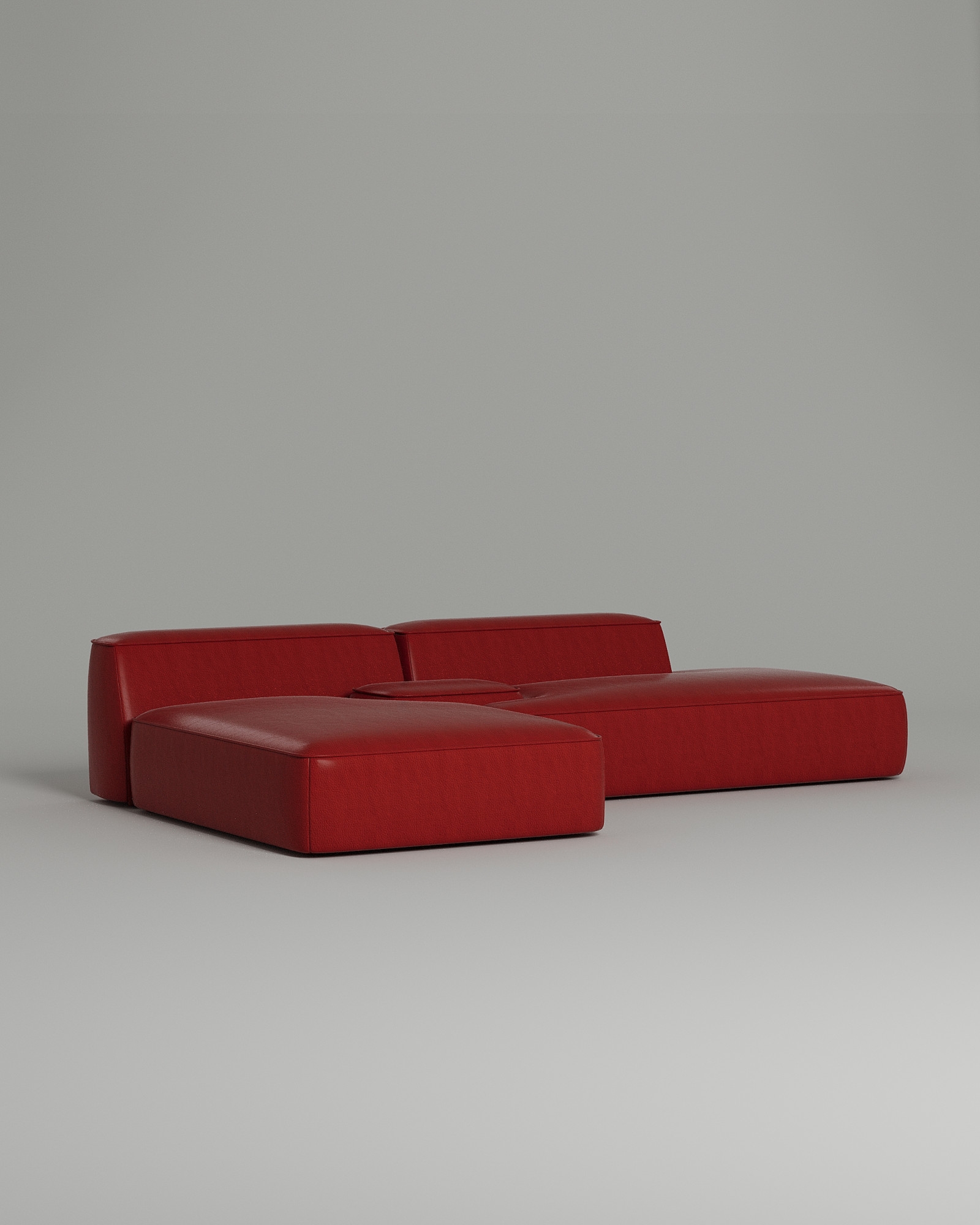 Стильный модульный диван Kapri. Материал: Искусственная кожа. Цвет: Красный