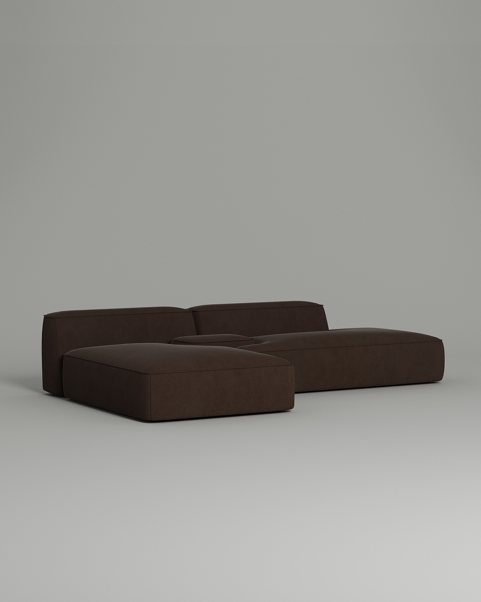 Стильный модульный диван Kapri. Материал: Искусственная замша. Цвет: Коричневый