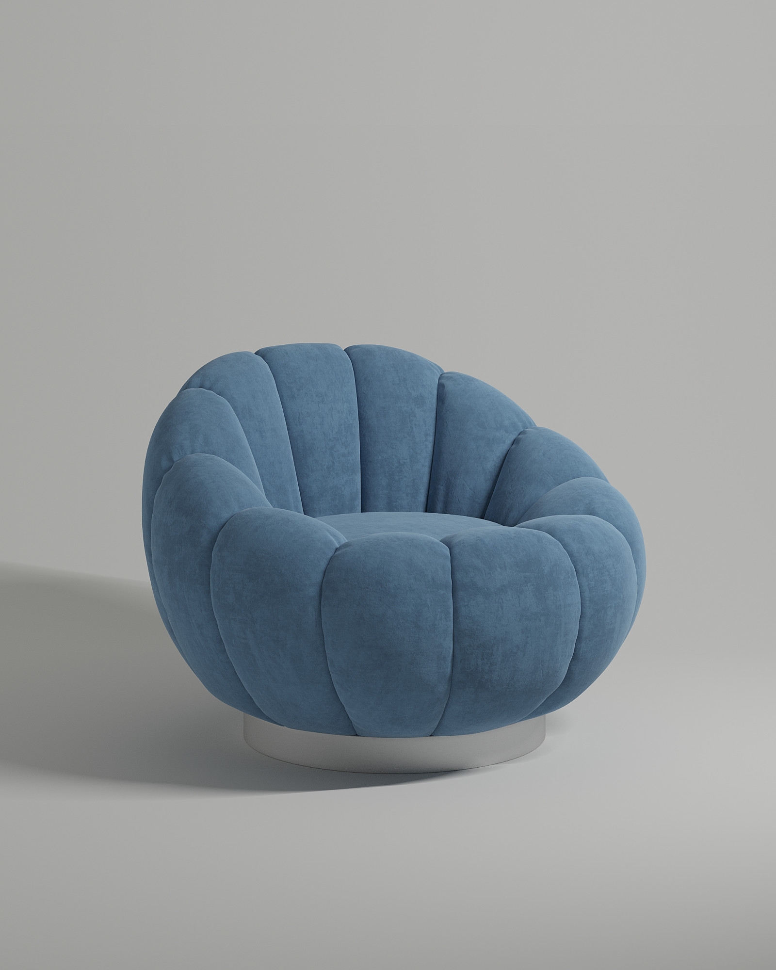 Кресло Grand без ножек и подлокотников (синяя искусственная замша - Elixir 780) от Kalibroom