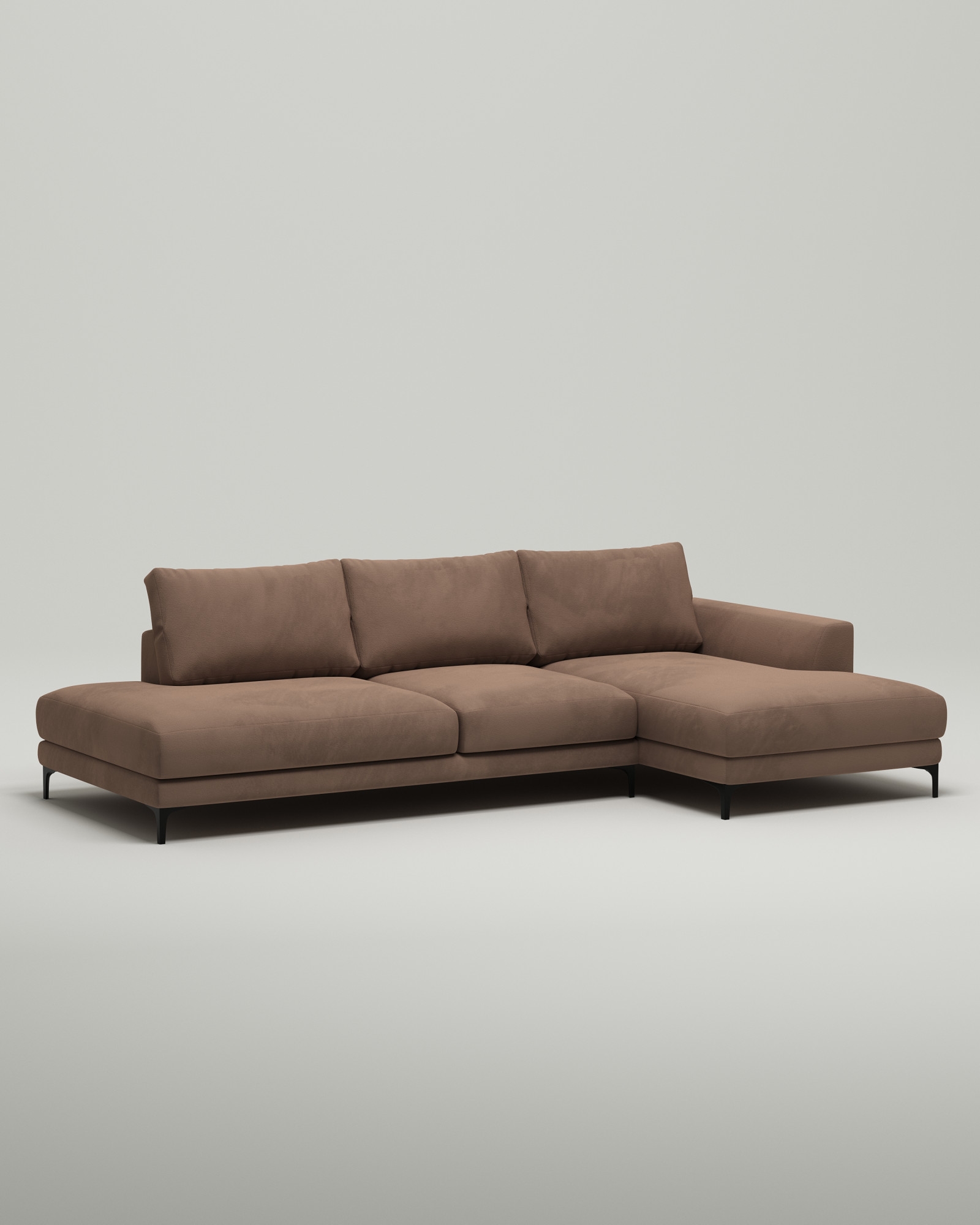 Стильный угловой диван Industrial. Материал: Нубук. Цвет: Коричневый