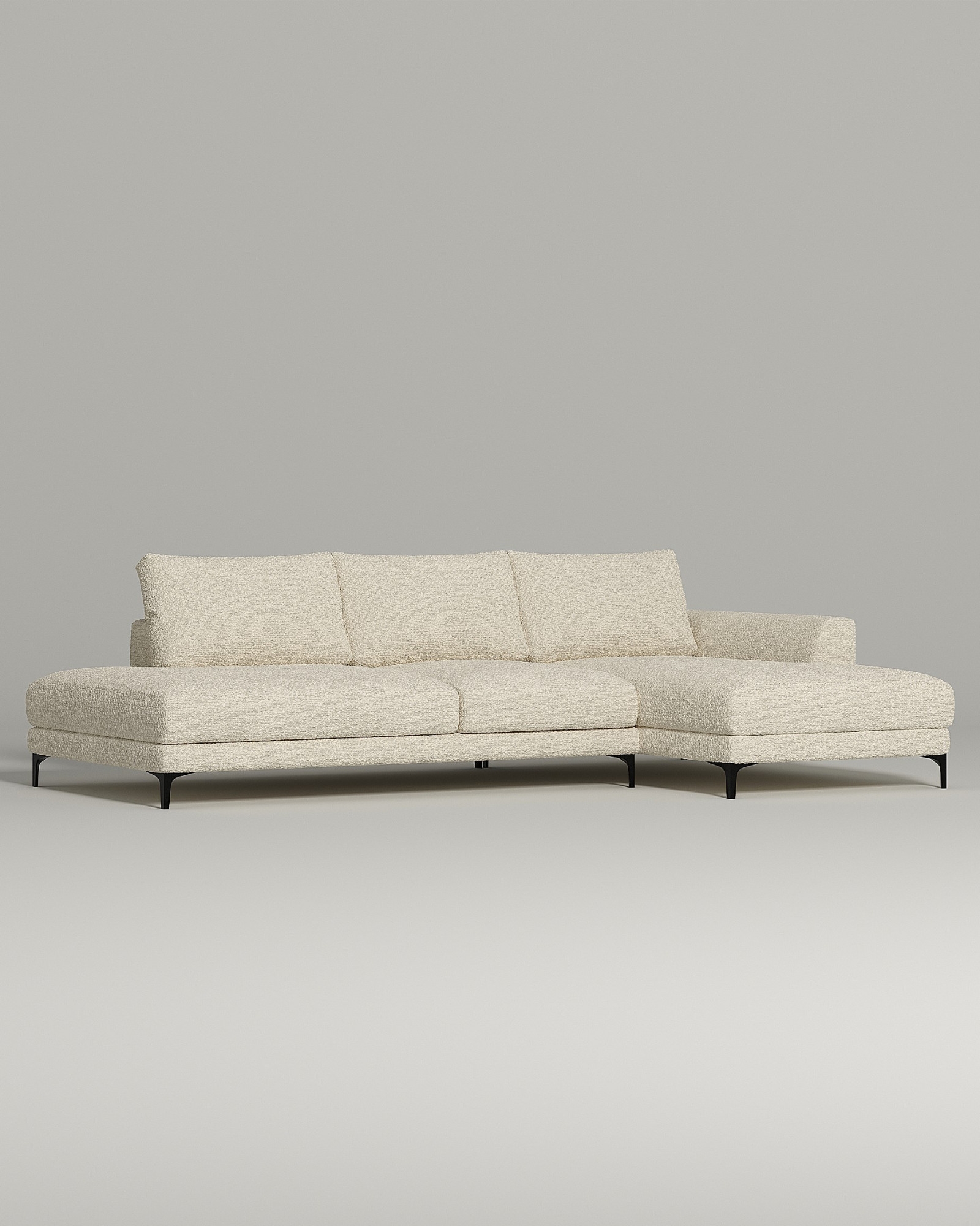 Стильный угловой диван Industrial. Материал: Букле. Цвет: Белый