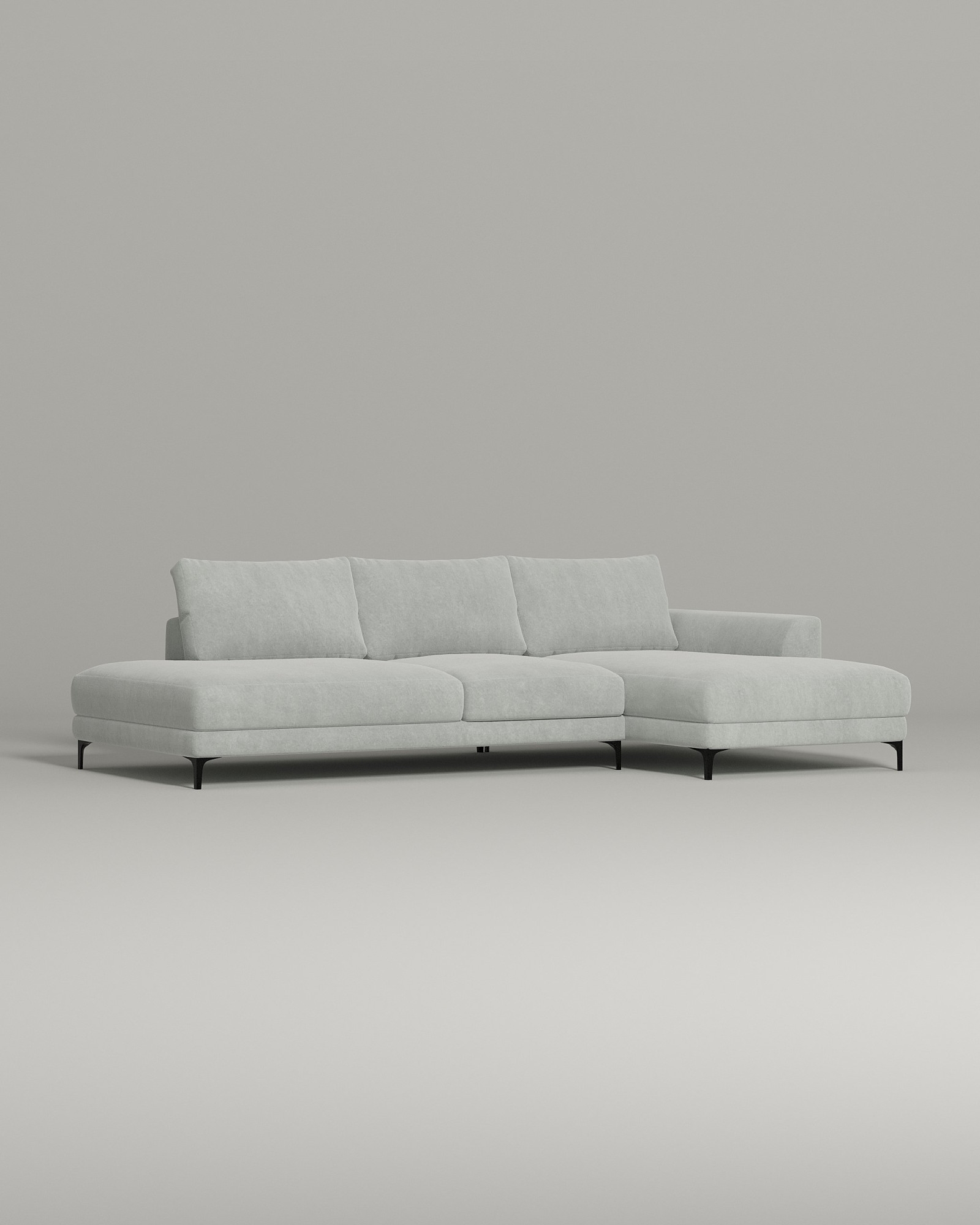 Стильный угловой диван Industrial. Материал: Велюр. Цвет: Серый