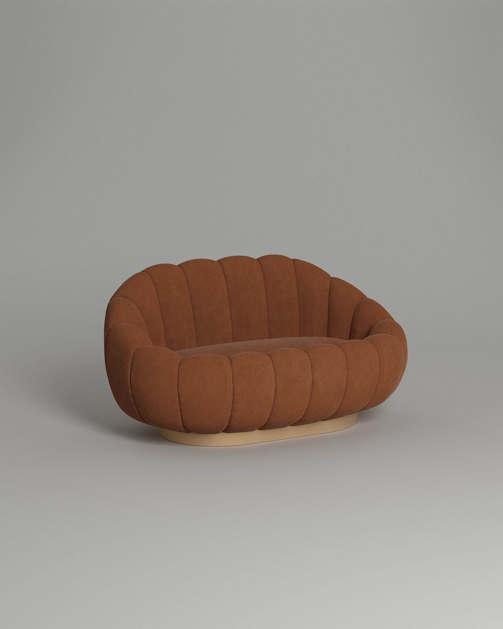 Стильный прямой диван Grand. Материал: Искусственная замша. Цвет: Оранжевый