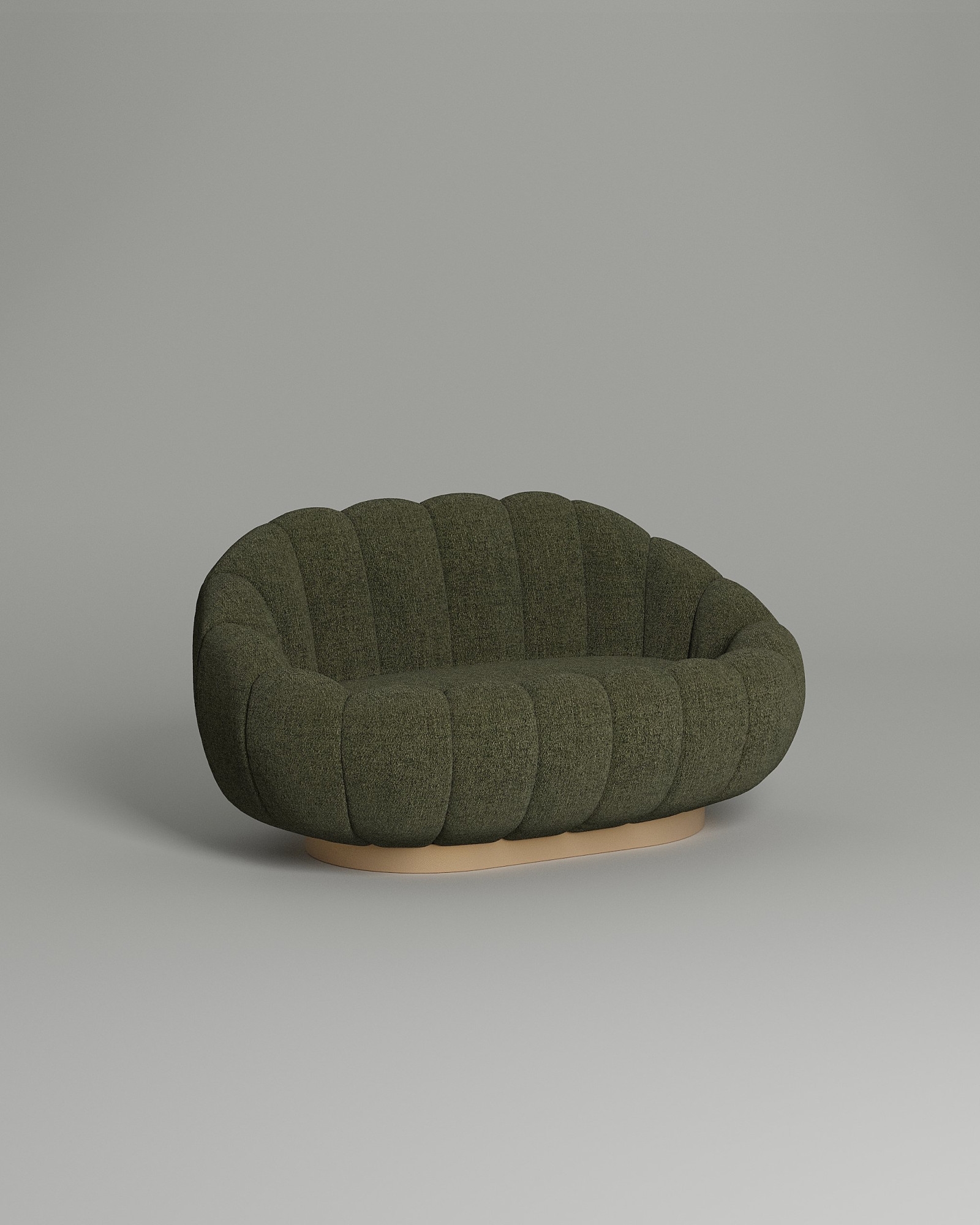 Стильный прямой диван Grand. Материал: рогожка. Цвет: Зеленый