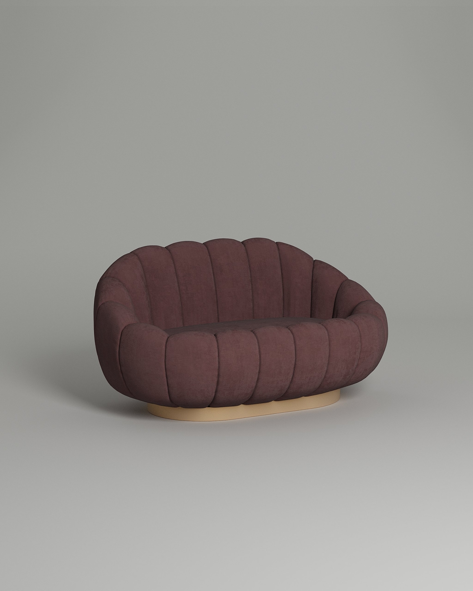 Стильный прямой диван Grand. Материал: Искусственная замша. Цвет: Бордо