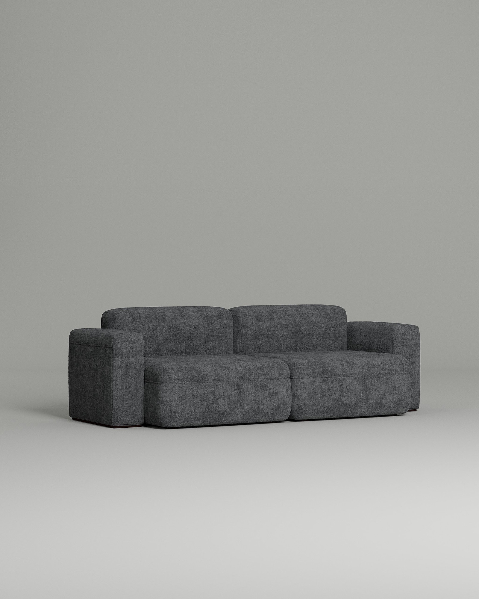 Стильный прямой диван Nirvana. Материал: Микровельвет. Цвет: Серый