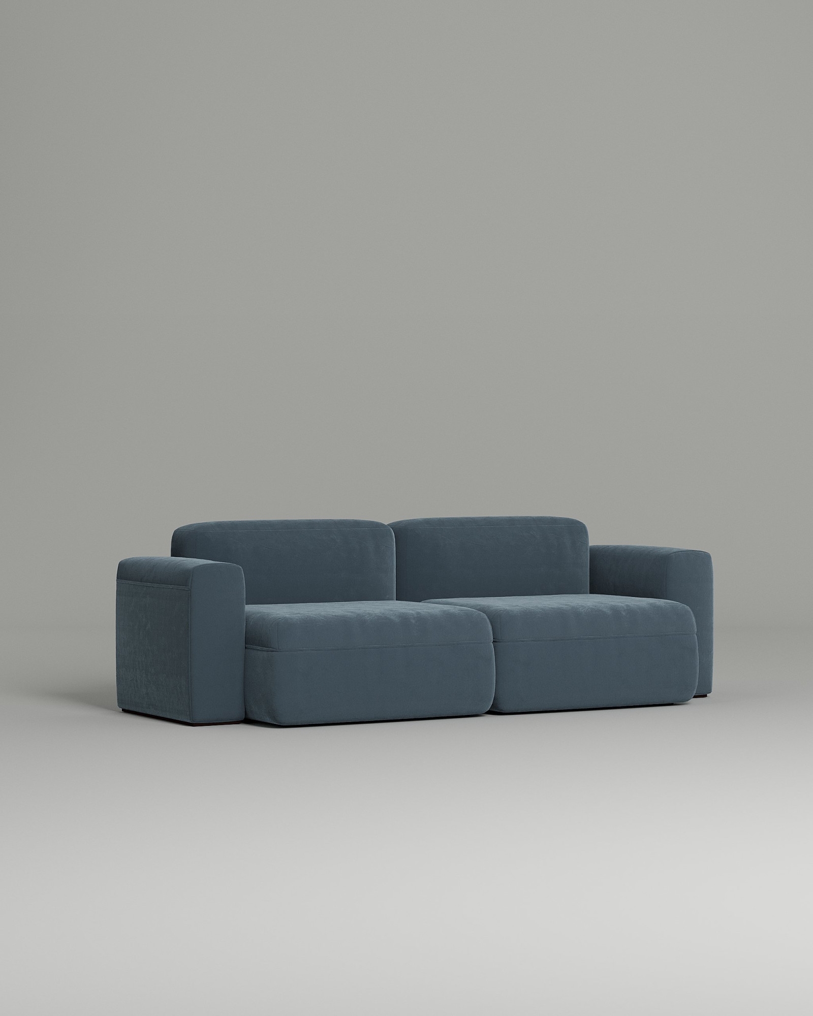 Стильный прямой диван Nirvana. Материал: Велюр. Цвет: Синий