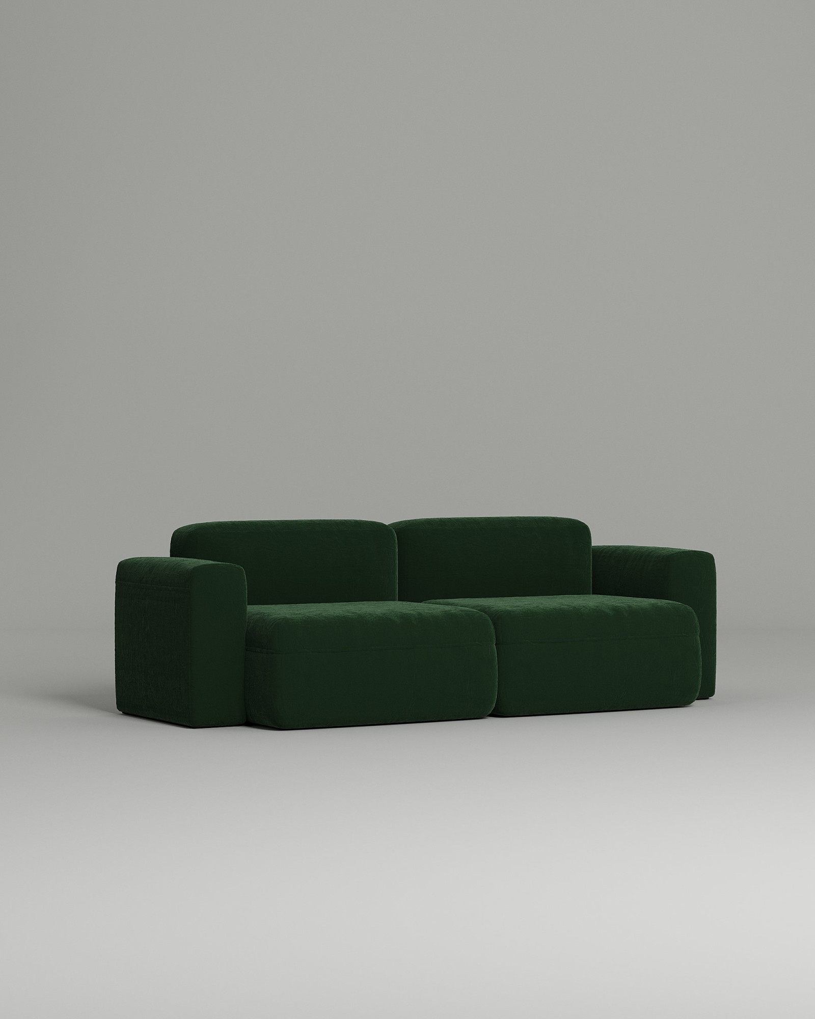 Стильный прямой диван Nirvana. Материал: Велюр. Цвет: Зеленый