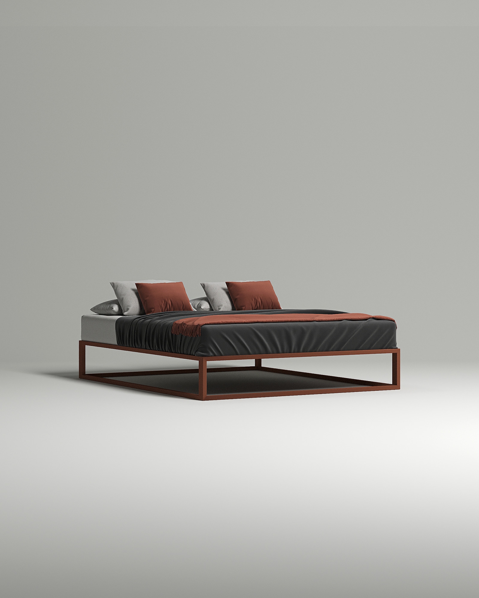 Кровать Dalen под матрас 160x200 без изголовья и ящика для белья. Материал: металл - RAL 8024