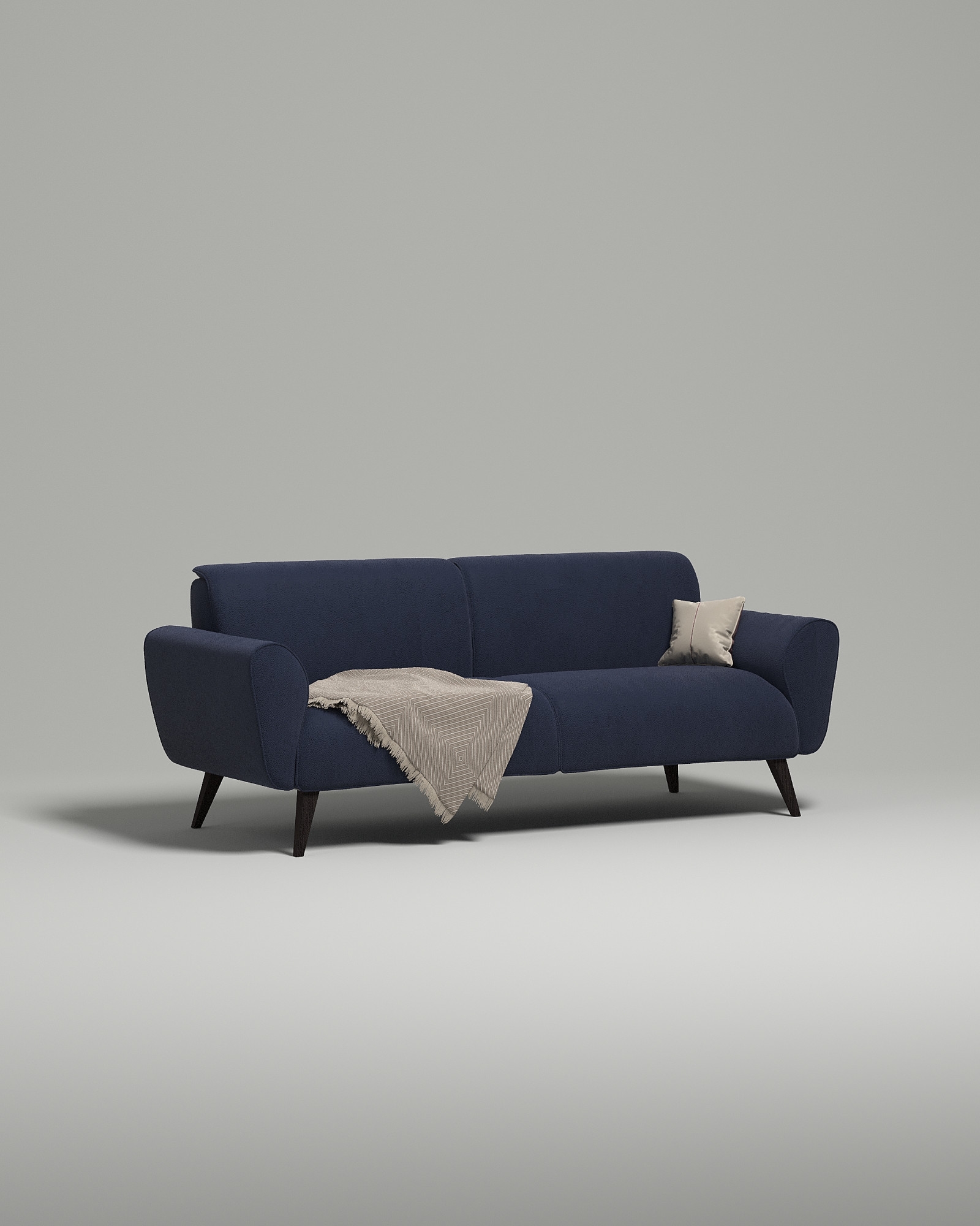 Стильный прямой диван Nillsen. Материал: Искусственная замша. Цвет: Синий