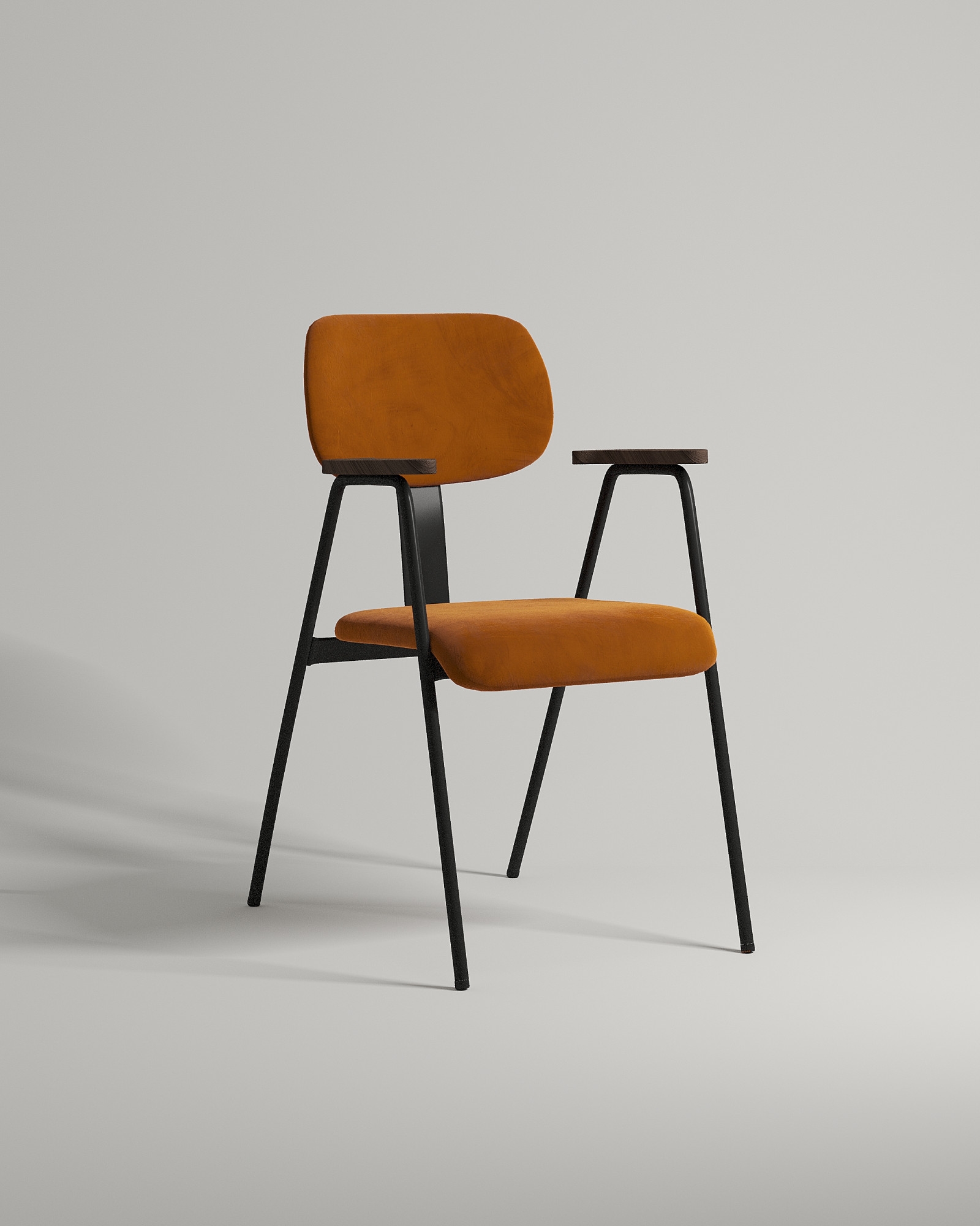 Удобный стул Arctic. Материал: велюр. Цвет: оранжевый (Velutto 62)