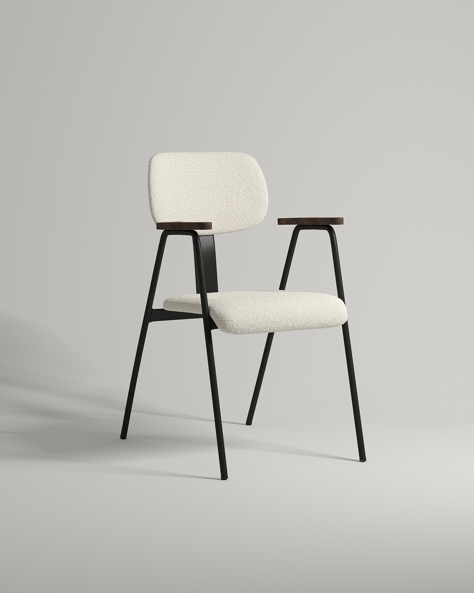 Удобный стул Arctic. Материал: букле. Цвет: белый (Buckle white A)