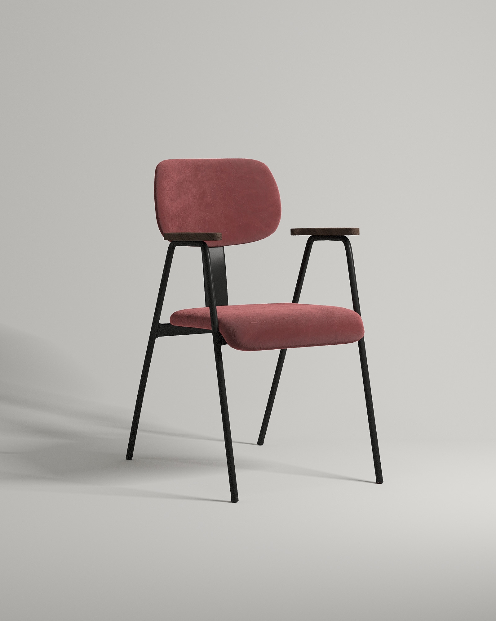 Удобный стул Arctic. Материал: велюр. Цвет: бордо (Novus 323)