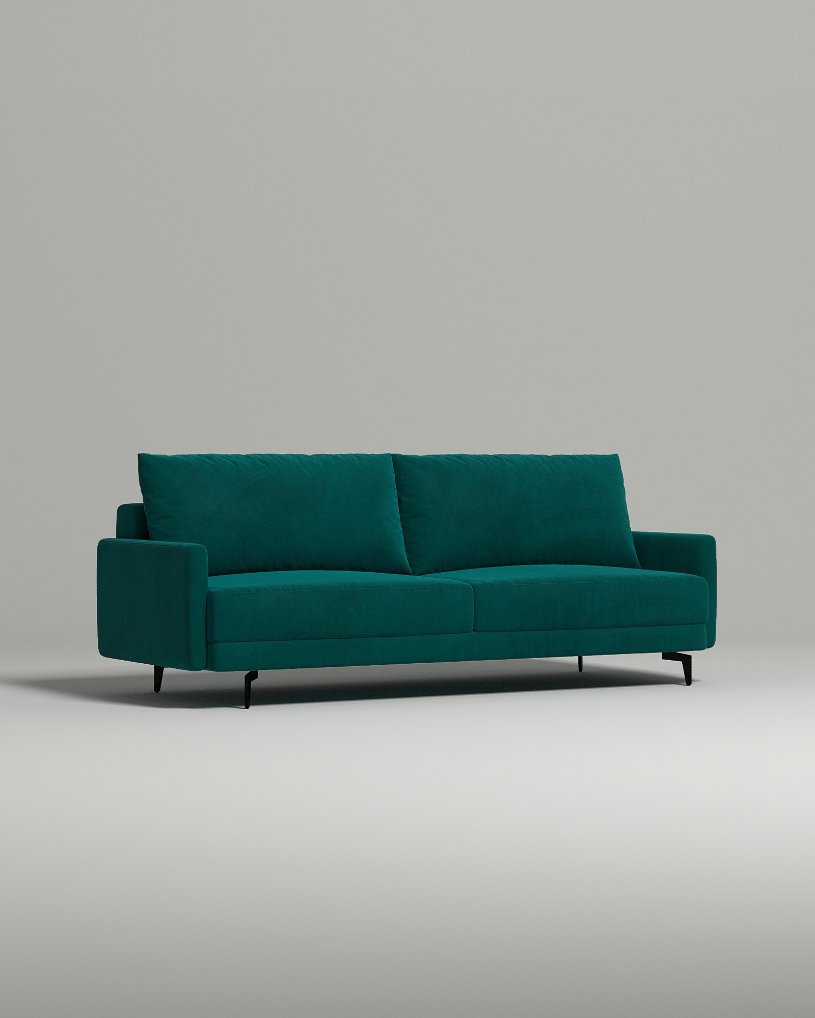 Стильный прямой диван Advent. Материал: Велюр. Цвет: Изумрудный