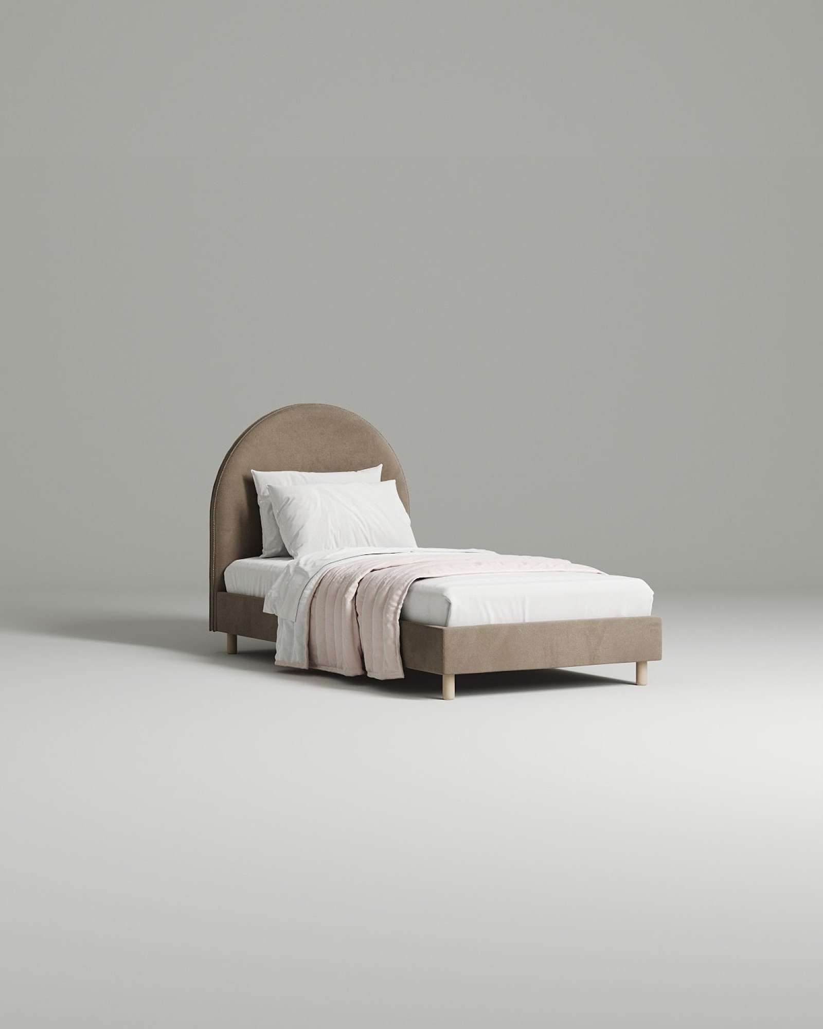 Кровать Bordo под матрас 90x200 с мягким изголовьем без ящика для белья. Материал: велюр - Velutto 21
