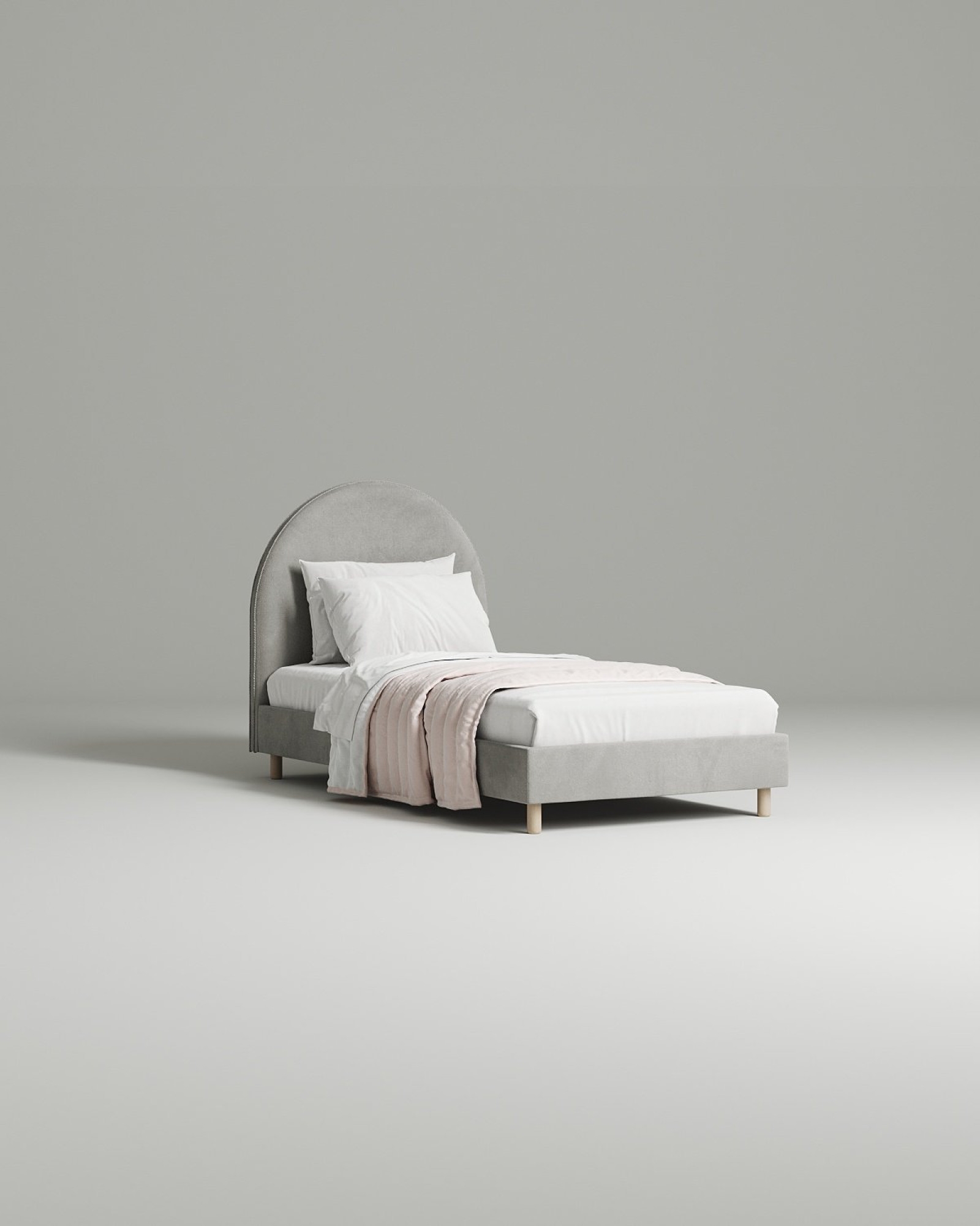 Кровать Bordo под матрас 90x200 с мягким изголовьем без ящика для белья. Материал: велюр - Velutto 52