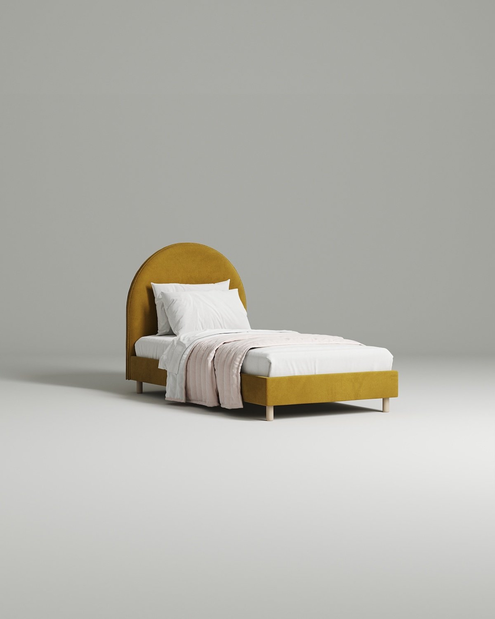 Кровать Bordo под матрас 90x200 с мягким изголовьем без ящика для белья. Материал: велюр - Velutto 56