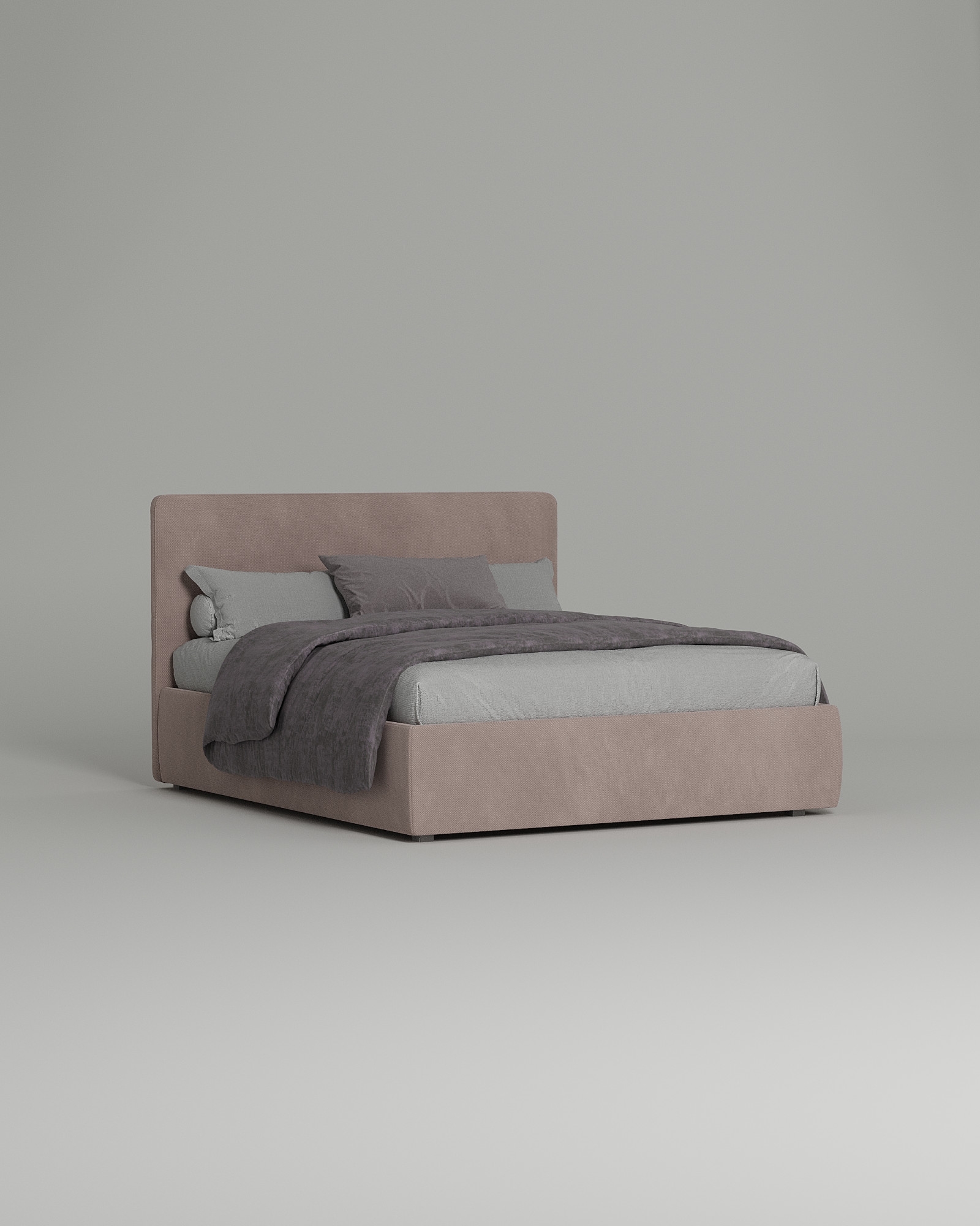 Кровать Oksitania под матрас 160x200 с мягким изголовьем и ящиком для хранения белья. Материал: велюр - Avatar 230