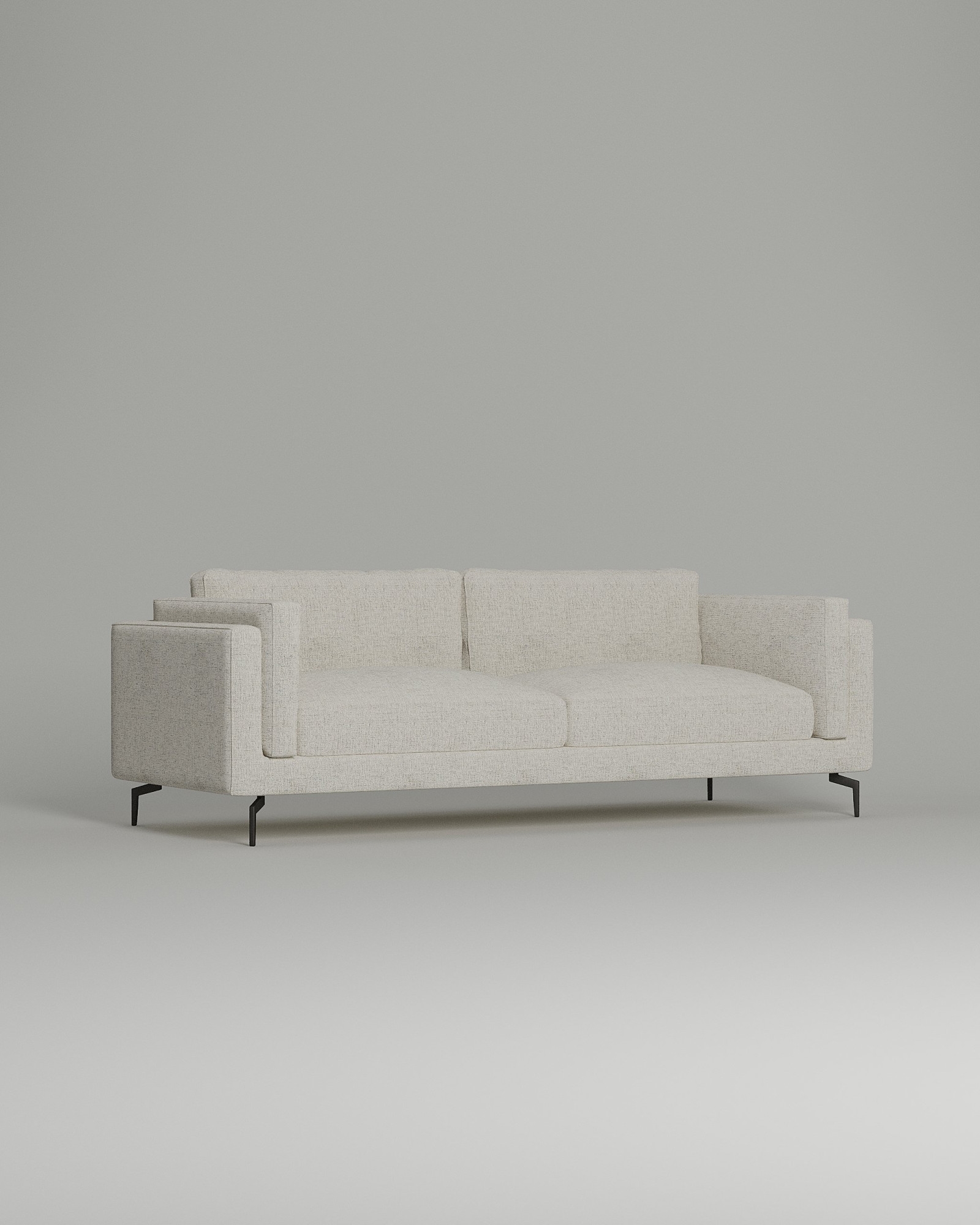 Стильный прямой диван Fosse. Материал: рогожка. Цвет: Белый