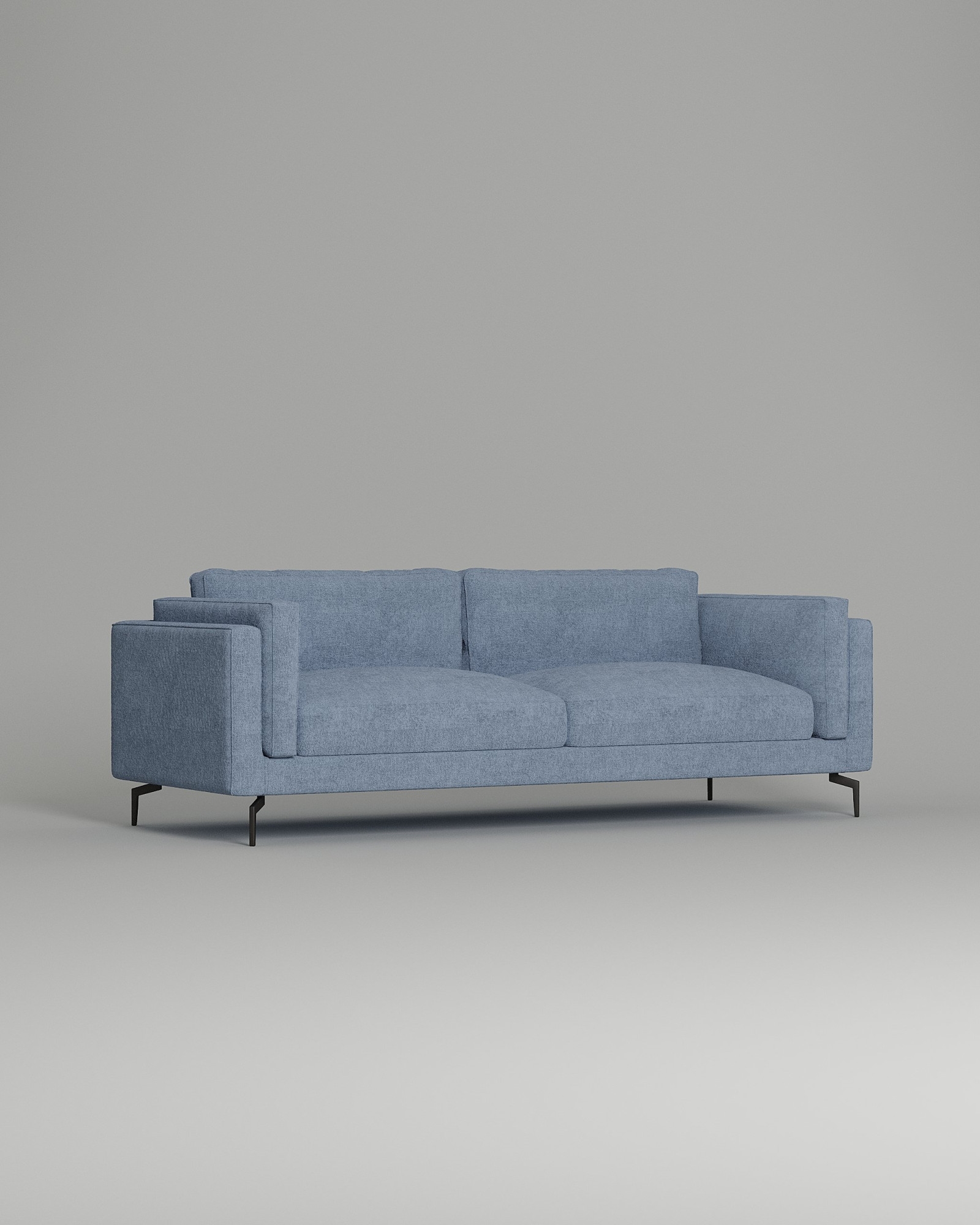 Стильный прямой диван Fosse. Материал: Микровельвет. Цвет: Голубой