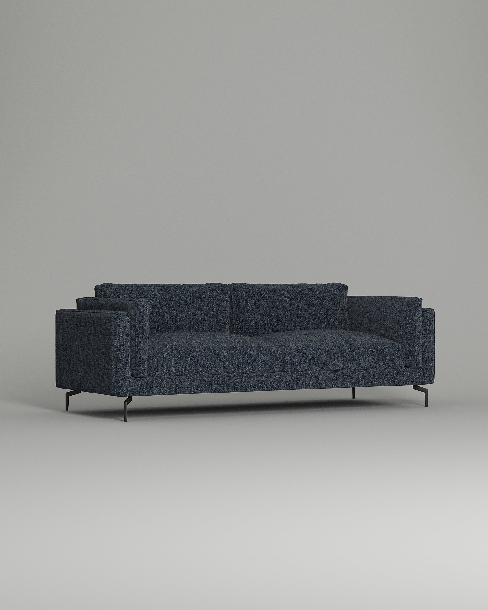 Стильный прямой диван Fosse. Материал: рогожка. Цвет: Синий