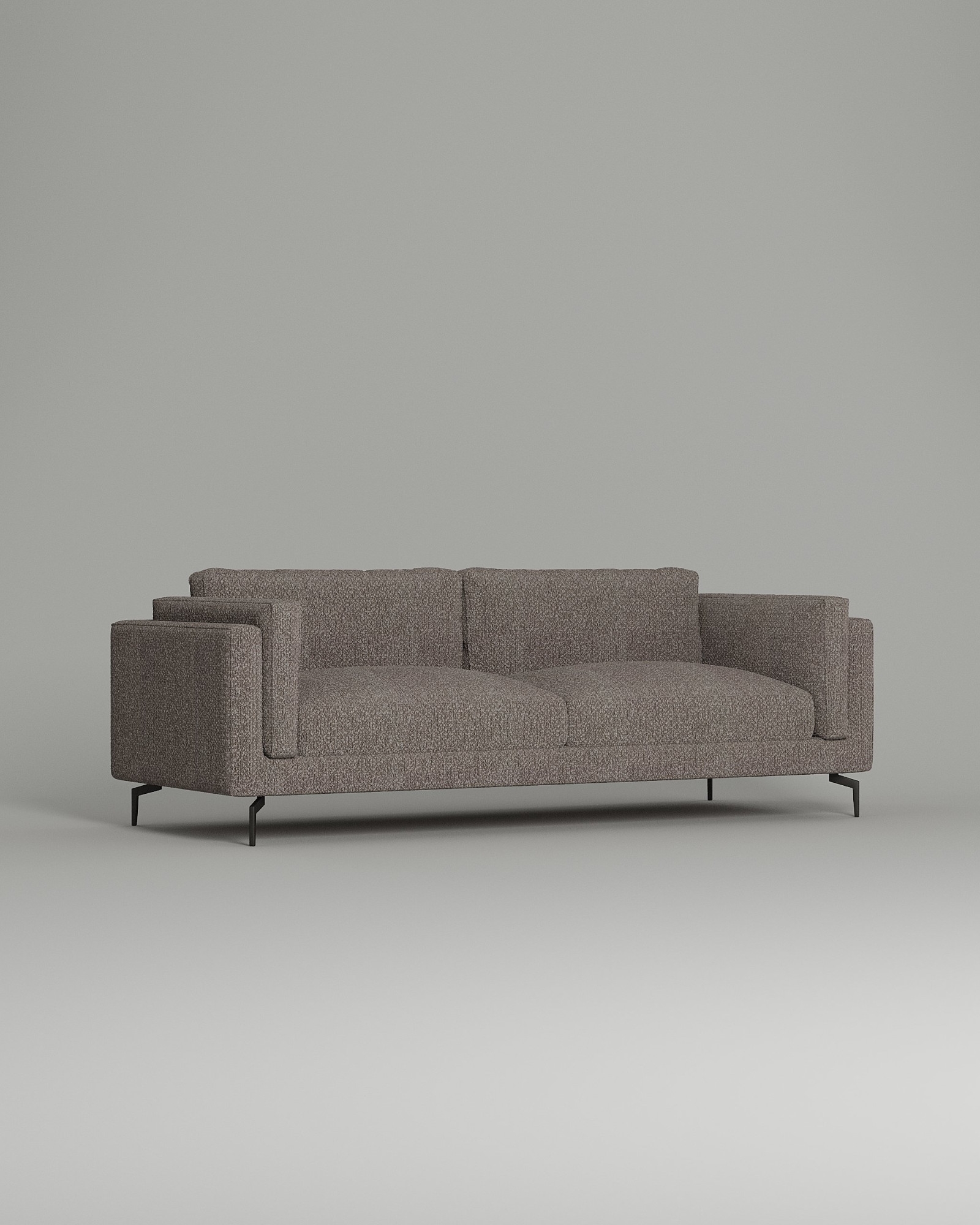 Стильный прямой диван Fosse. Материал: Букле. Цвет: Коричневый