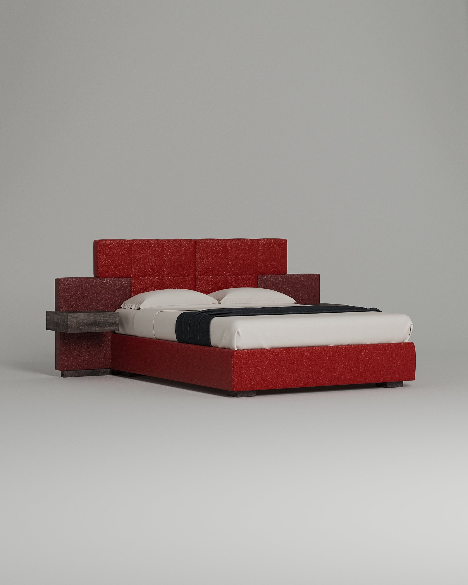 Кровать Hanssen под матрас 160x200 с мягким изголовьем и ящиком для хранения белья. Материал: искусственная кожа - Oregon 09