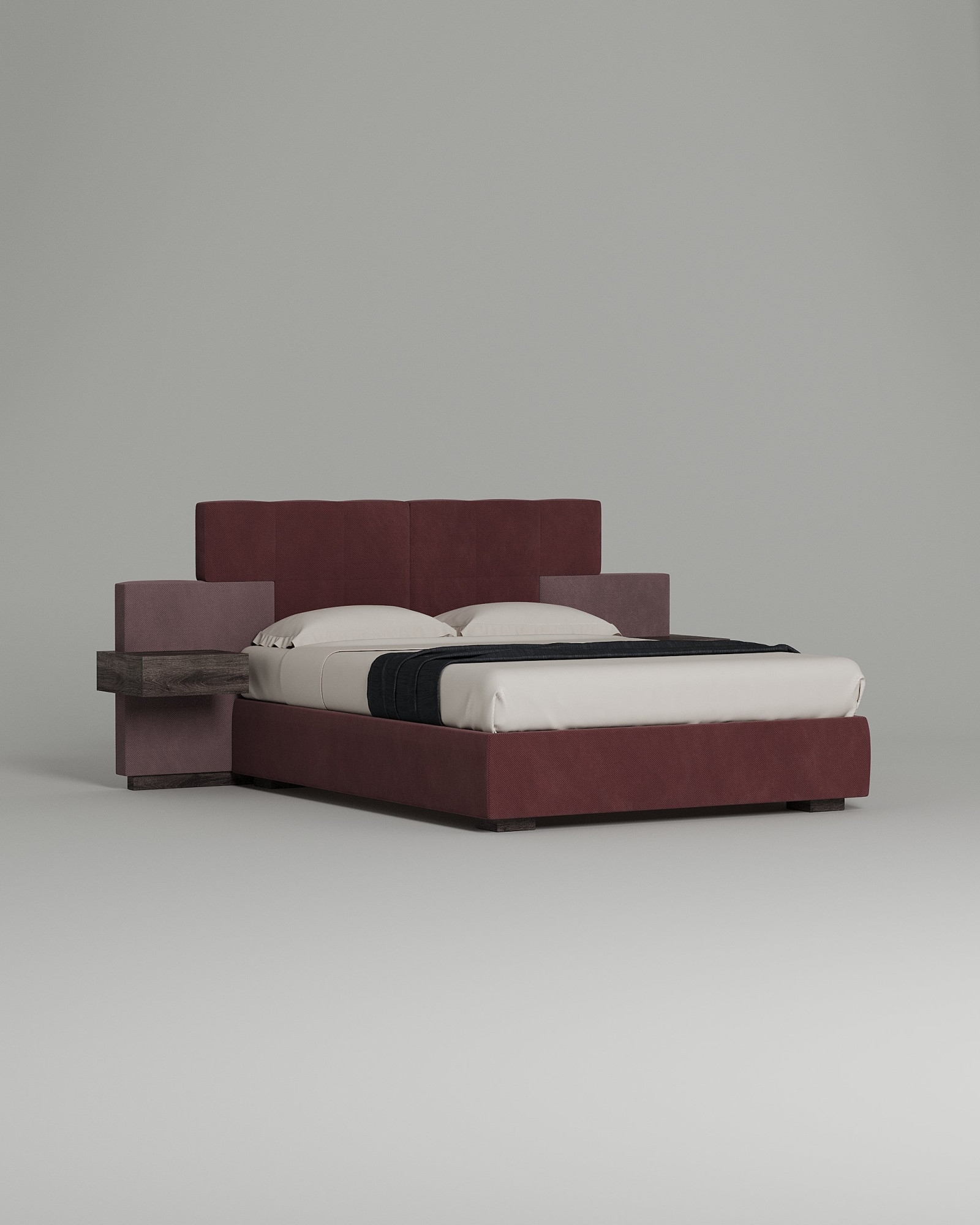 Кровать Hanssen под матрас 160x200 с мягким изголовьем и ящиком для хранения белья. Материал: велюр - Avatar 286