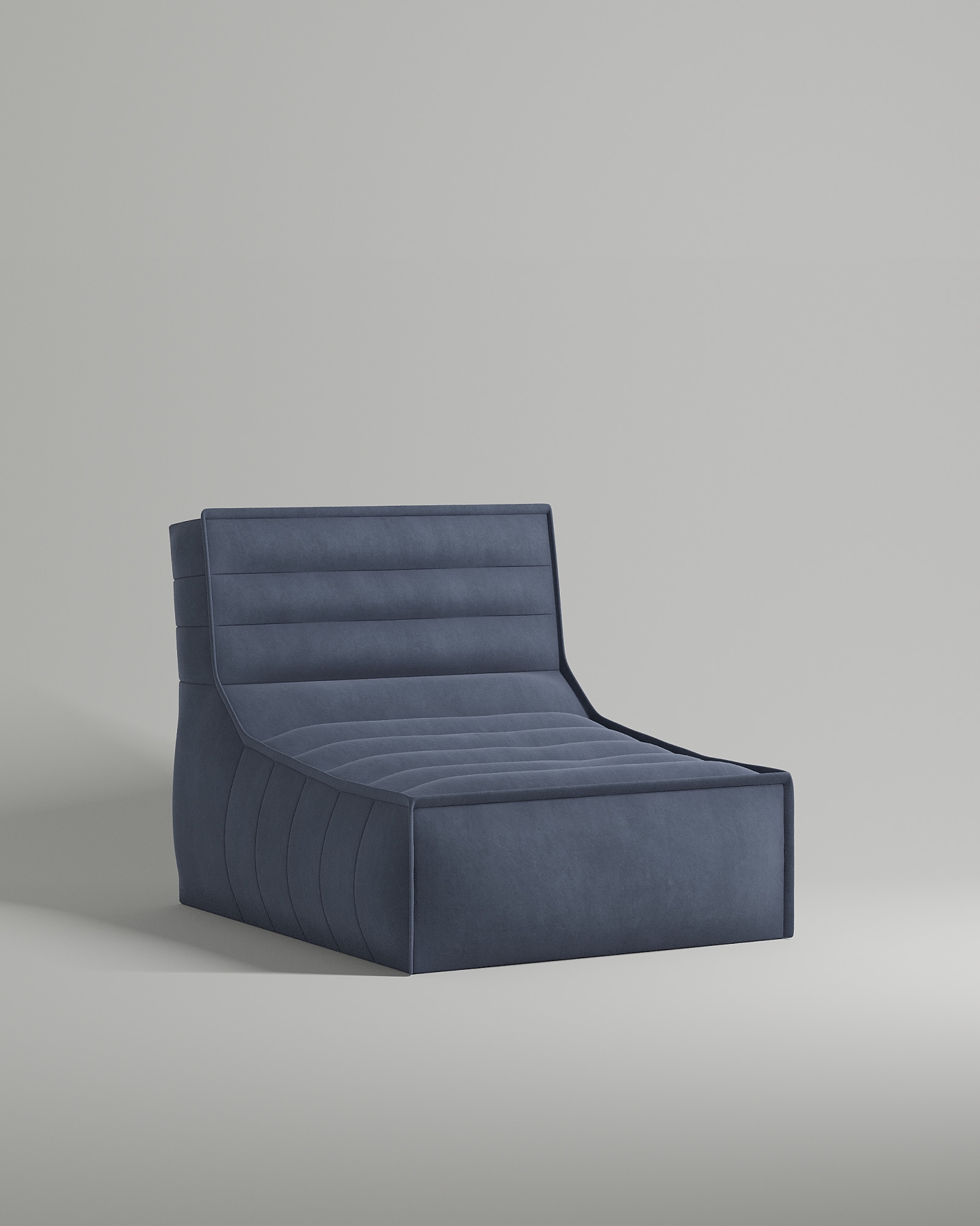 Кресло Holger без ножек и подлокотников (синий велюр - Velutto 48) от Kalibroom