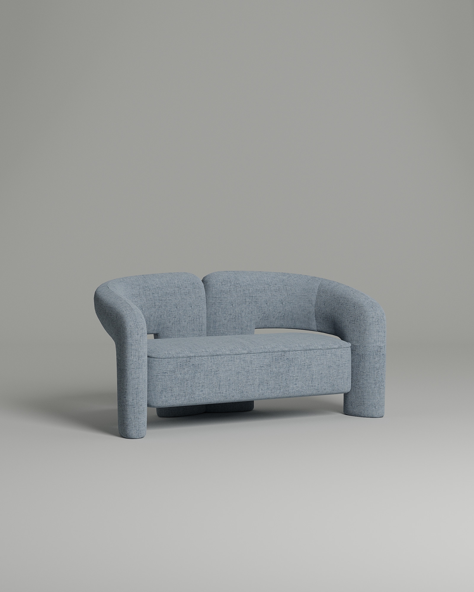 Стильный прямой диван Leslie. Материал: рогожка. Цвет: Голубой