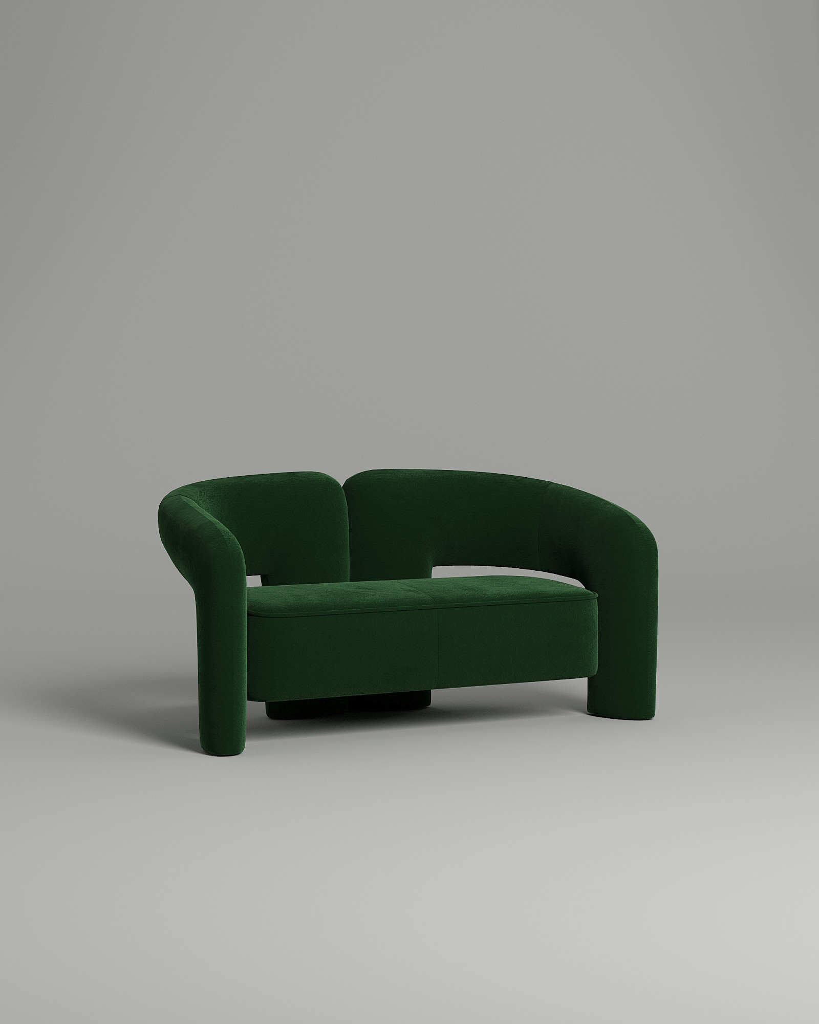 Стильный прямой диван Leslie. Материал: Велюр. Цвет: Зеленый