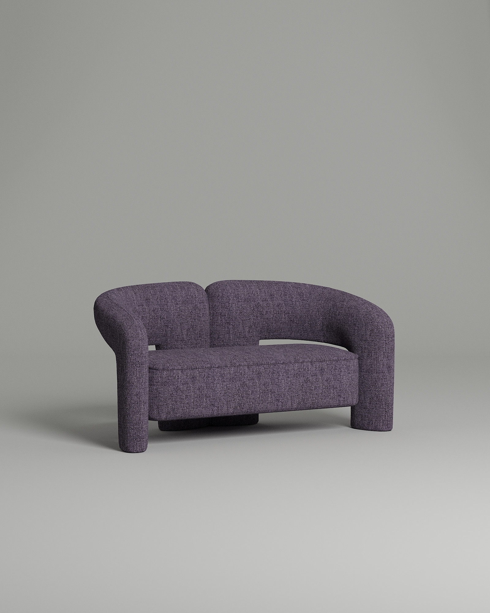 Стильный прямой диван Leslie. Материал: рогожка. Цвет: Фиолетовый