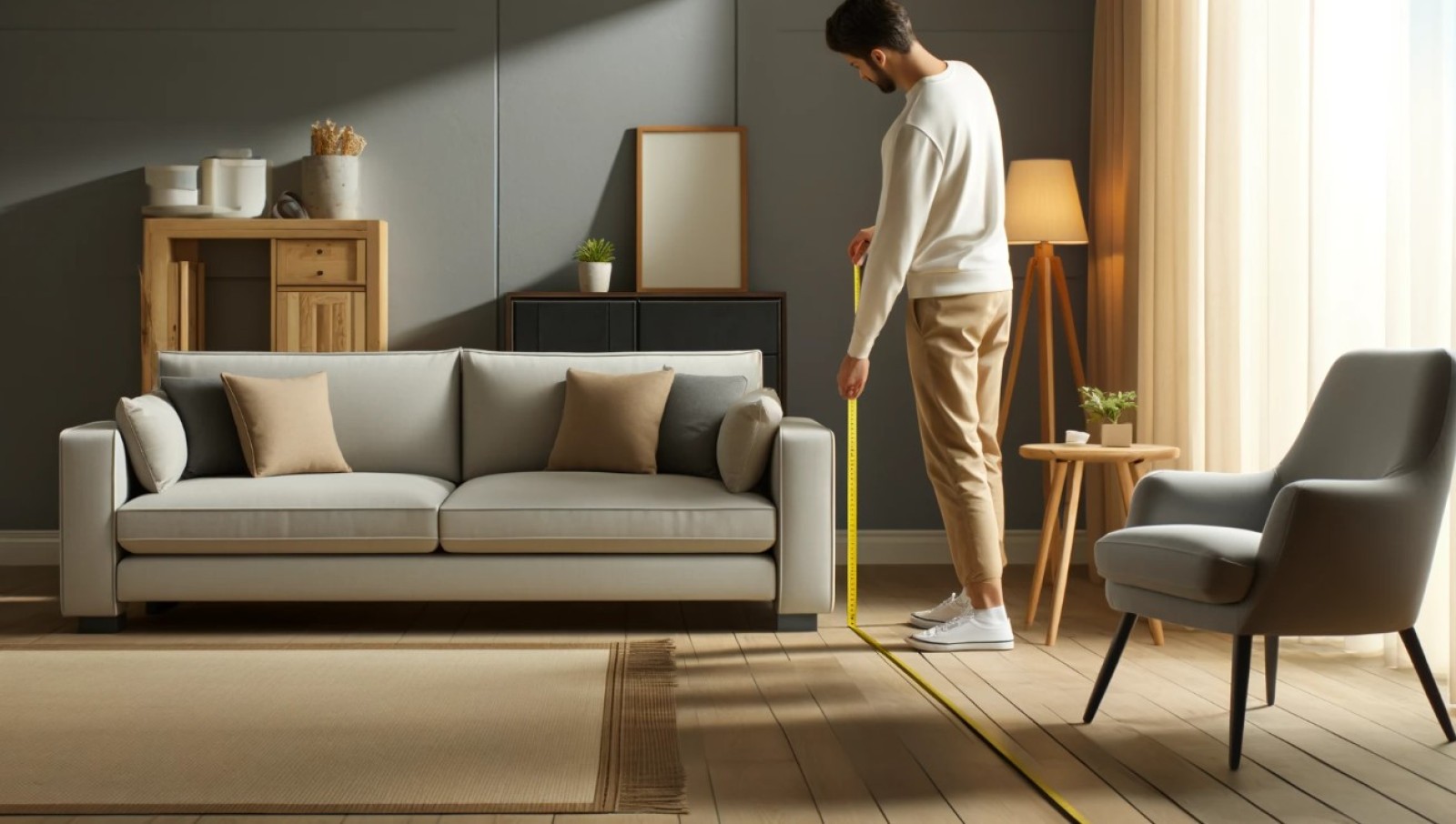 Как правильно измерить пространство под диван