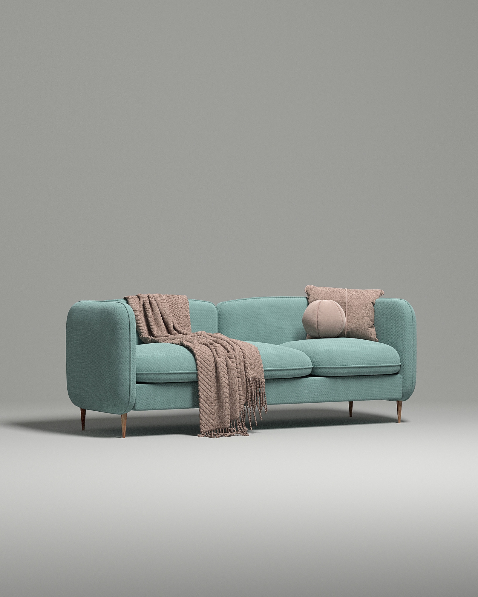 Стильный прямой диван Niko. Материал: Велюр. Цвет: Зеленый Стильный прямой диван Niko. Материал: Велюр. Цвет: Зеленый