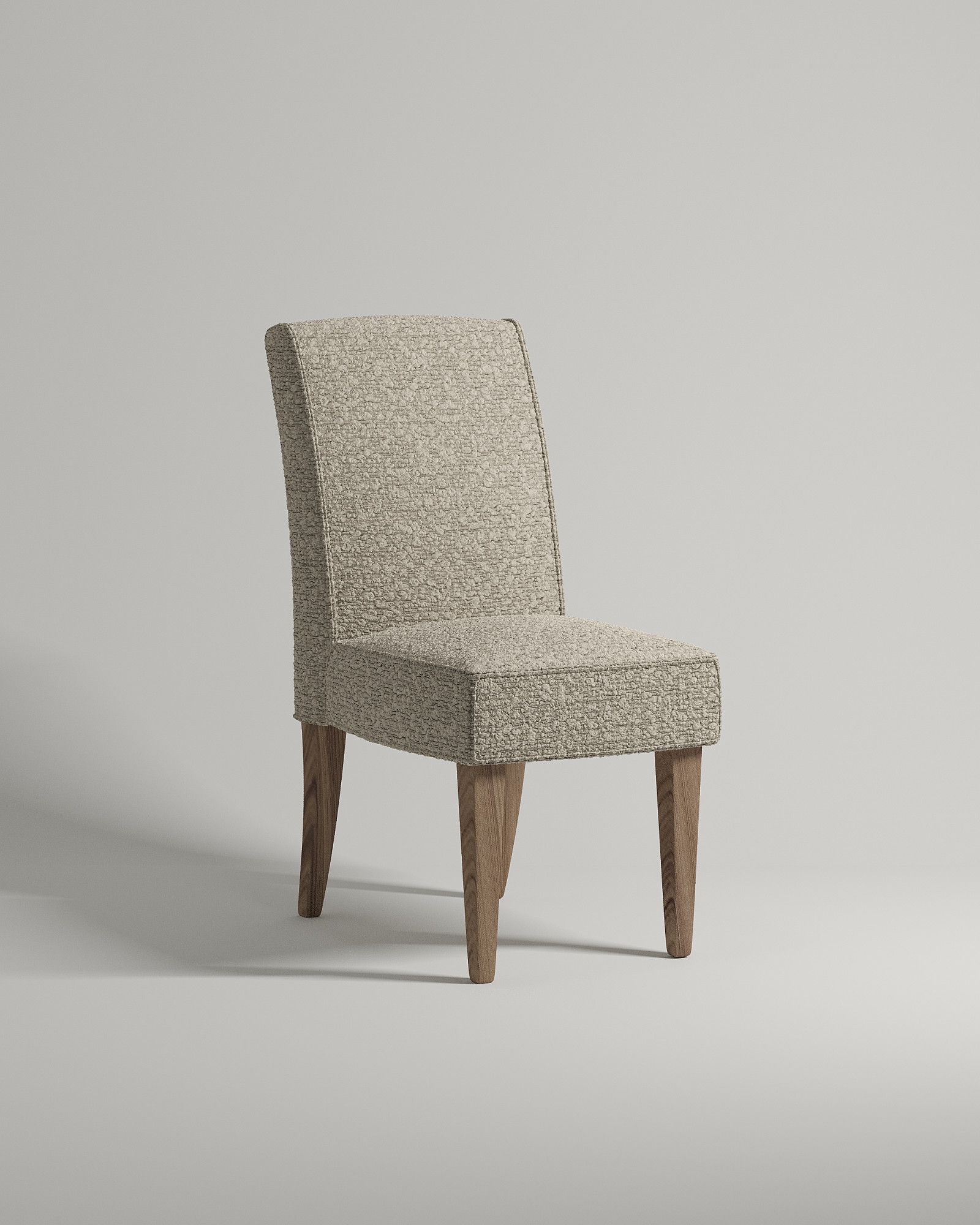 Стул Borgen с кантом (коричневое букле - Buckle latte A) Удобный стул Borgen с кантом. Материал: букле. Цвет: коричневый (Buckle latte A)