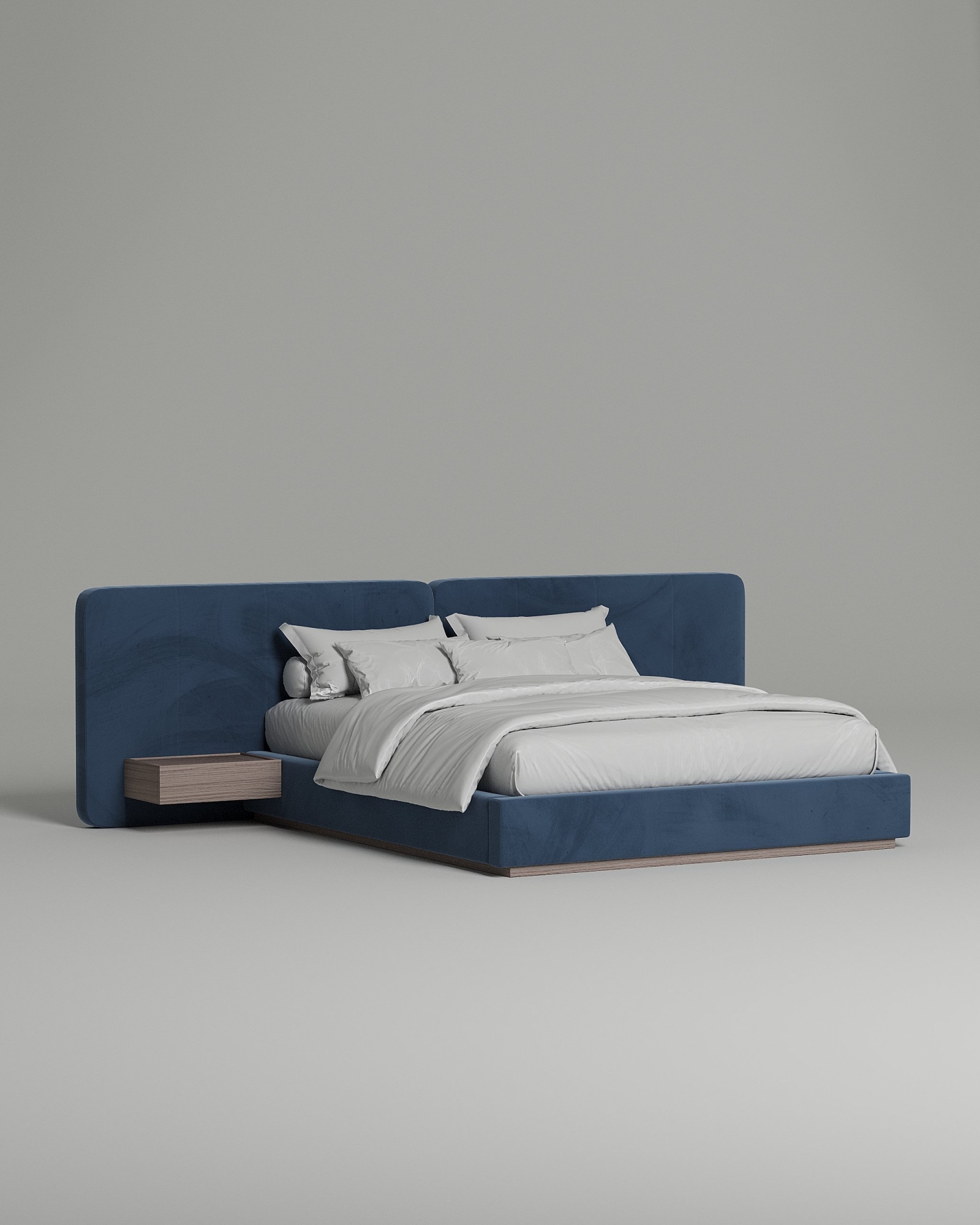 Кровать Airy под матрас 160x200 с мягким изголовьем и ящиком для хранения белья. Материал: Velutto 54 (велюр) Кровать Airy под матрас 160x200 с мягким изголовьем и ящиком для хранения белья. Материал: велюр - Velutto 54