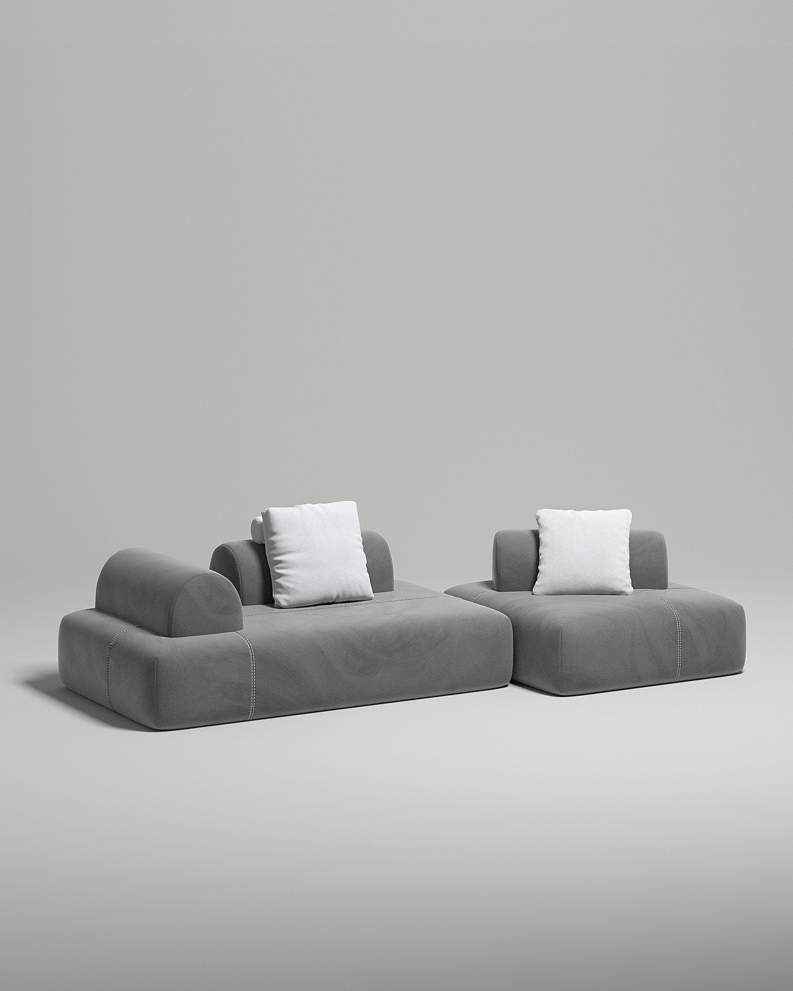 Стильный модульный диван Vandeman. Материал: Велюр. Цвет: Серый Стильный модульный диван Vandeman. Материал: Велюр. Цвет: Серый