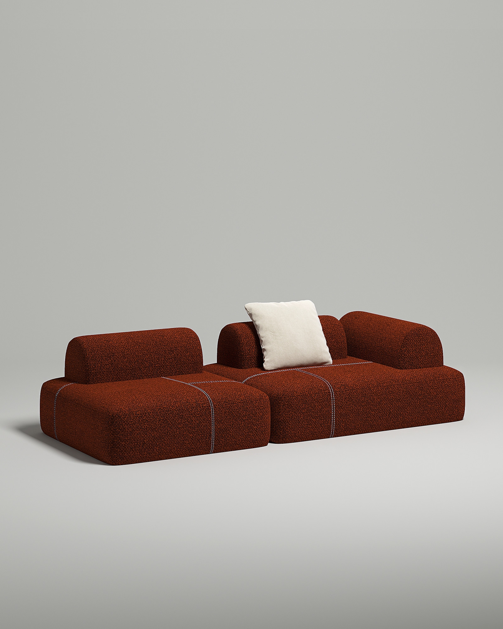 Стильный модульный диван Vandeman. Материал: Букле. Цвет: Терракотовый Стильный модульный диван Vandeman. Материал: Букле. Цвет: Терракотовый