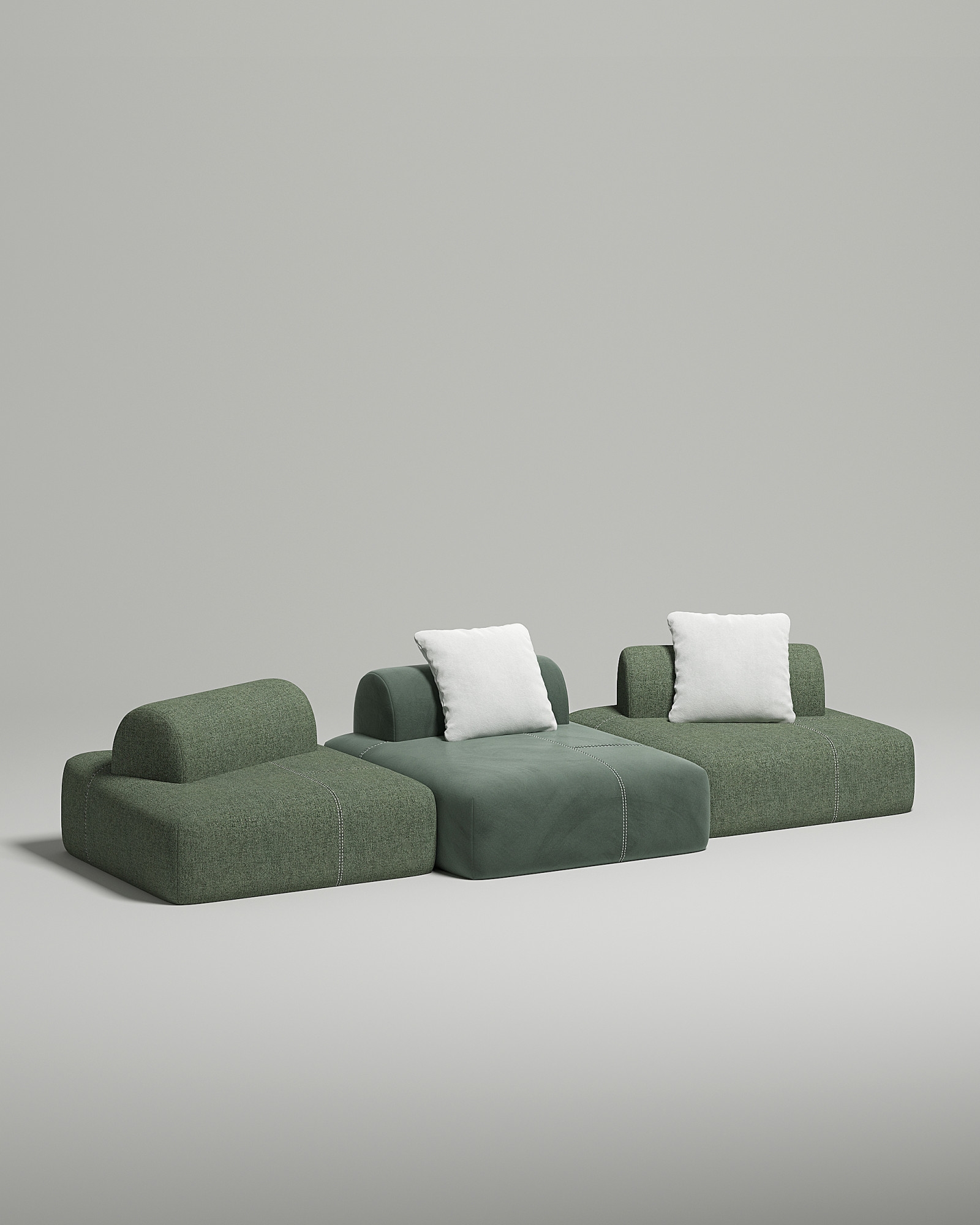 Стильный модульный диван Vandeman. Материал: Велюр. Цвет: Зеленый Стильный модульный диван Vandeman. Материал: Велюр. Цвет: Зеленый