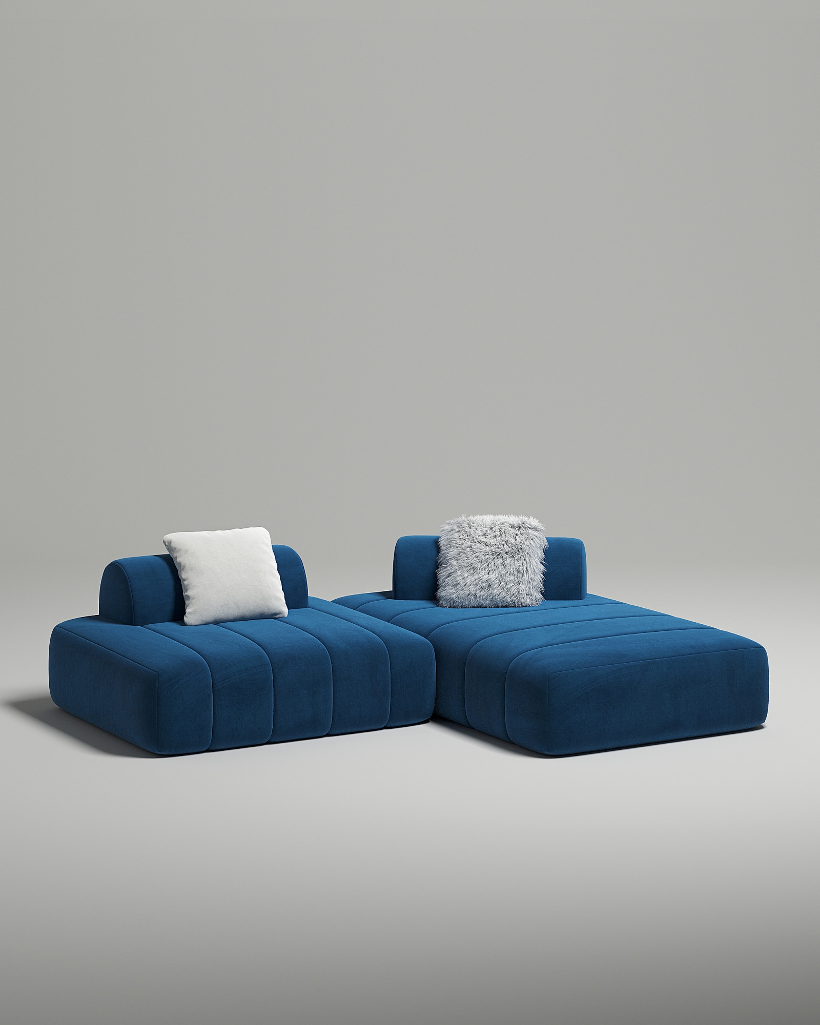 Стильный модульный диван Vandeman угловой. Материал: Велюр. Цвет: Синий Стильный модульный диван Vandeman угловой. Материал: Велюр. Цвет: Синий